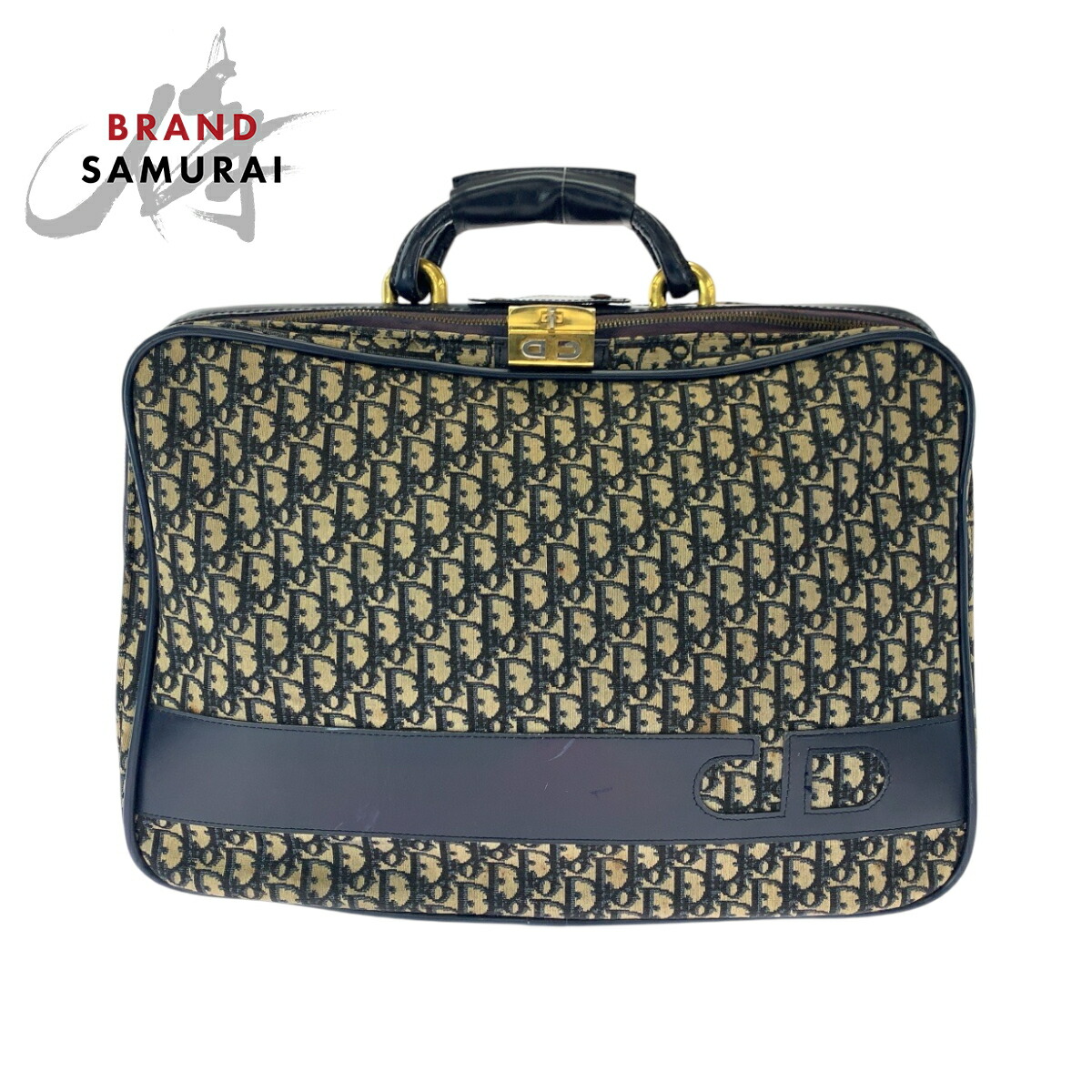 Dior - 新品同様 ディオール × VESPA オブリーク トップケース トランク キャンバス ネイビー 紺 0052【中古】Dior 新品同様 ディオール × VESPA オブリーク トップケース トランク