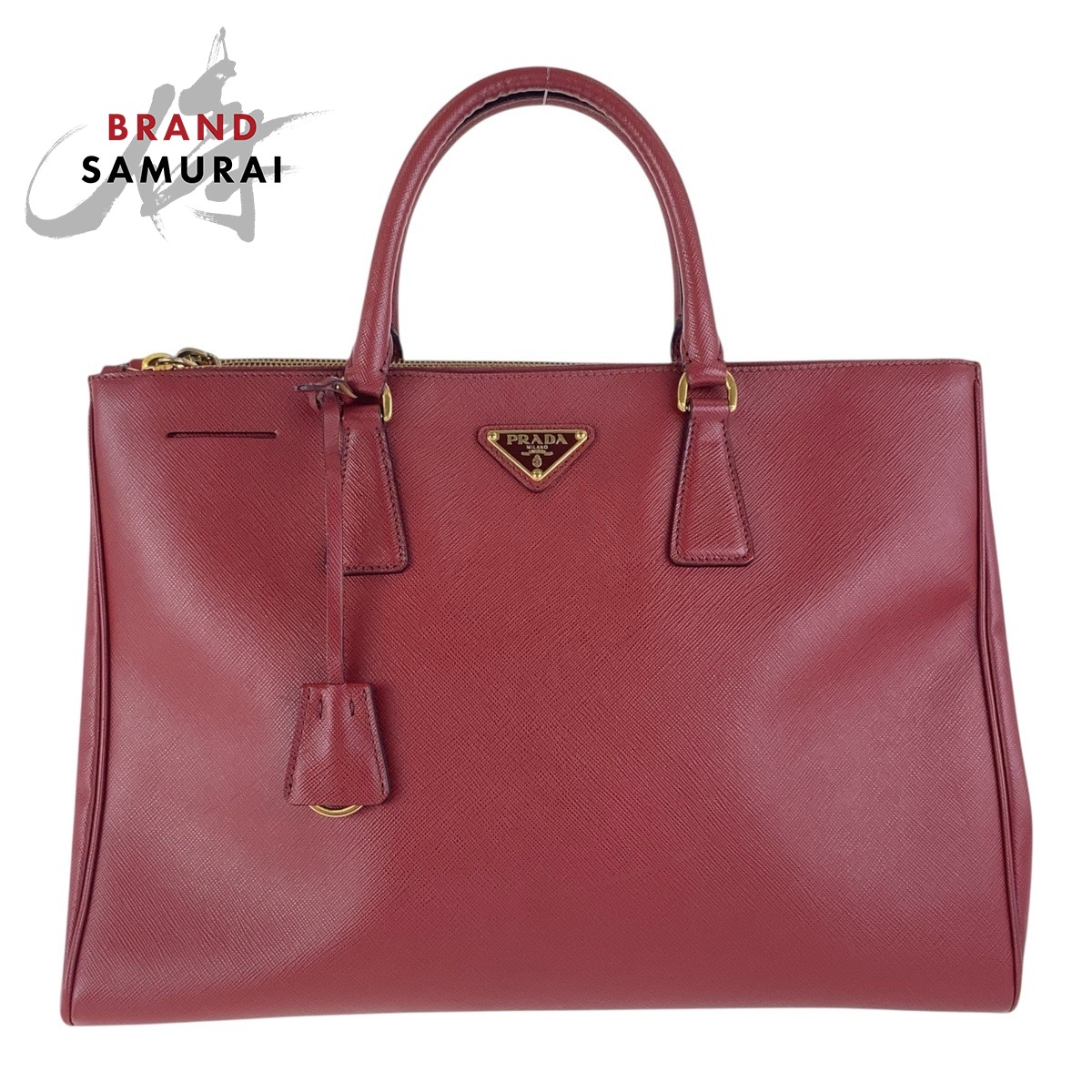 楽天市場】PRADA プラダ サフィアーノ 三角ロゴプレート レッド ワイン