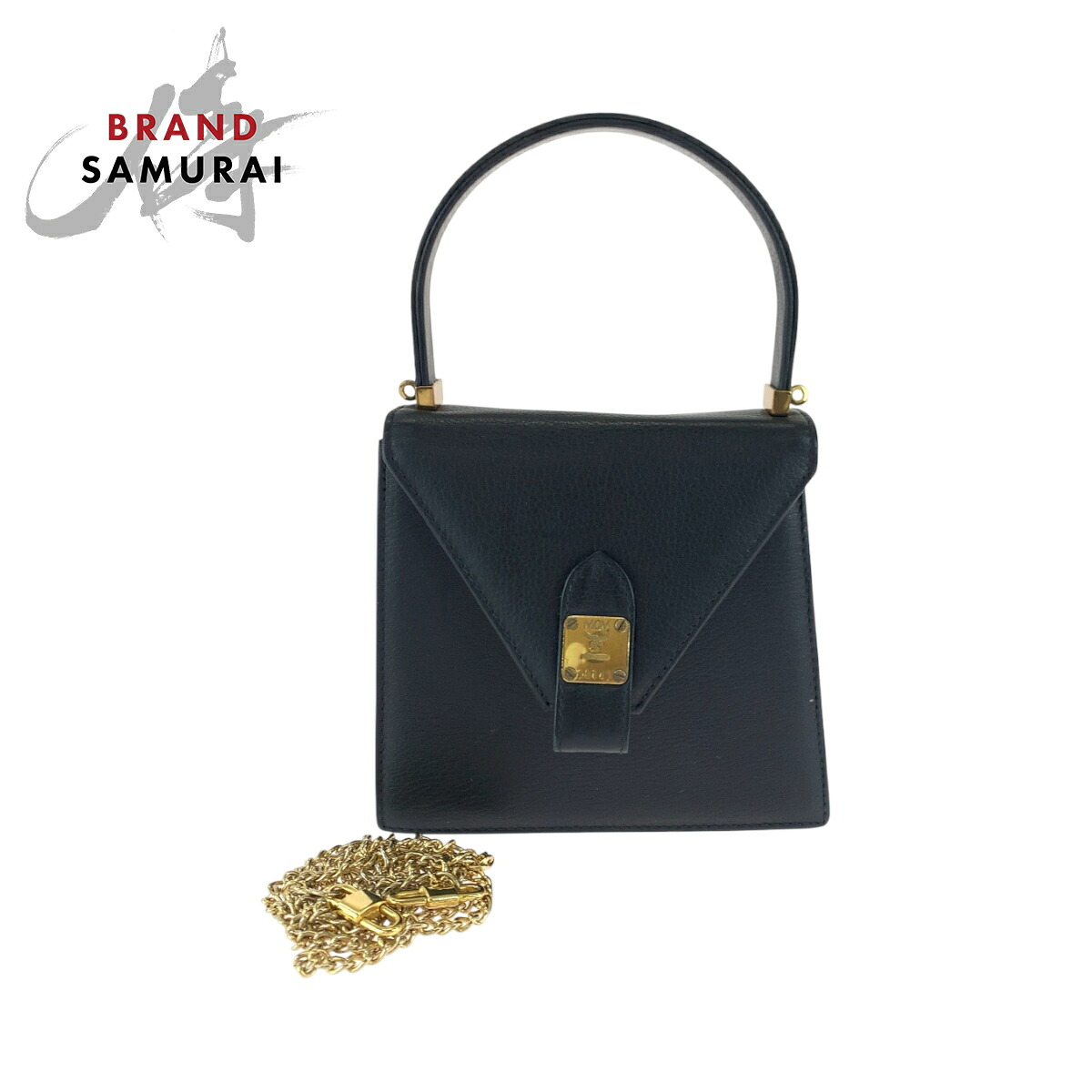 美品 MCM エム シー エム ヴィンテージ ブラック 黒 ゴール金具 レザー A0172 ショルダーバッグ ハンドバッグ 2way レディース 502090 【中古】
