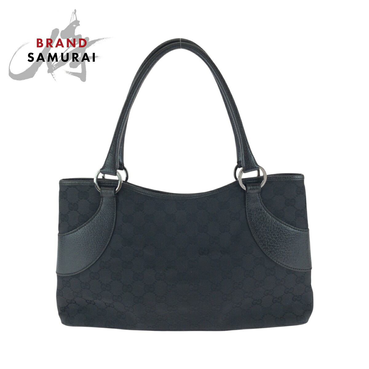GUCCI グッチ バッグ GG柄 キャンバス&レザー ブラック GG グッチ ハンドバッグ GUCCI バッグ GGキャンバス ブラック