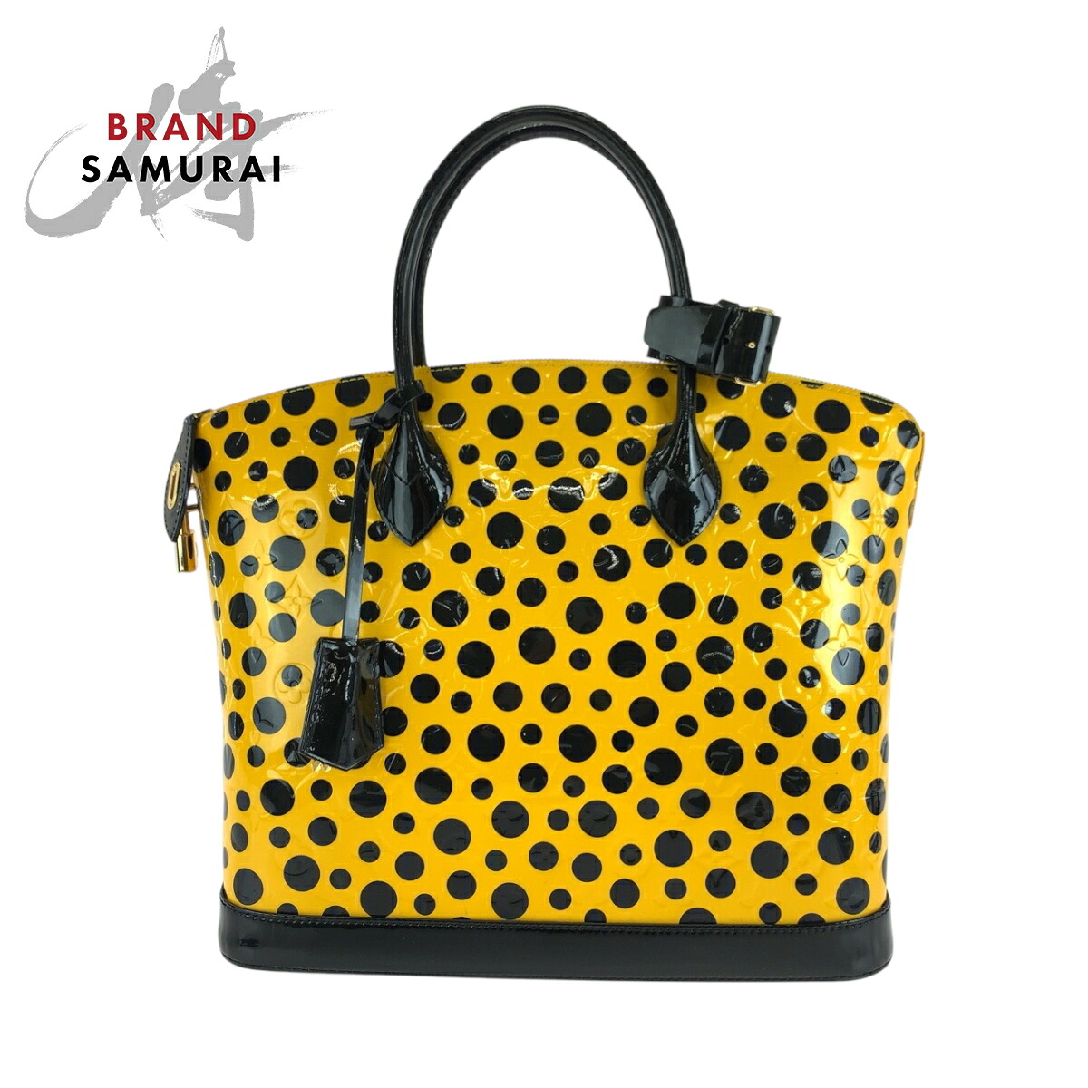 美品 LOUIS VUITTON ルイヴィトン 鍵を掛けるイットMM ジョーヌ 黄色 黒いこと ゴールド金具 専売特許なめし革 M91398 ハンドバック レディース 602032 【中古】
