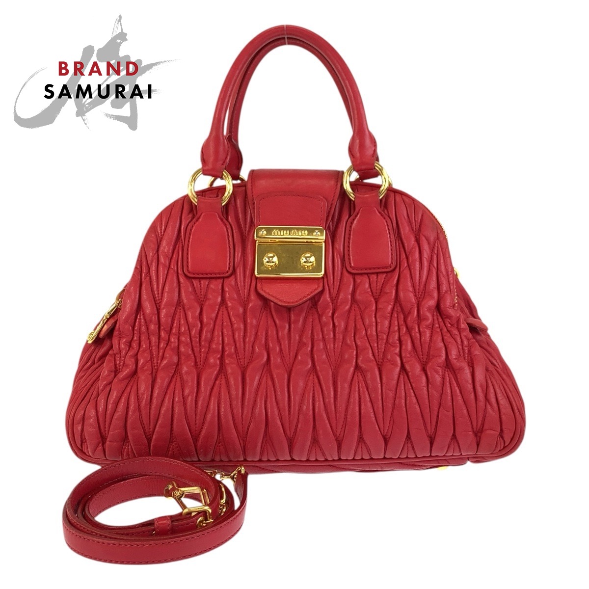 楽天市場】ミュウミュウ MIUMIU バッグ レッドxシルバー レザーx金属