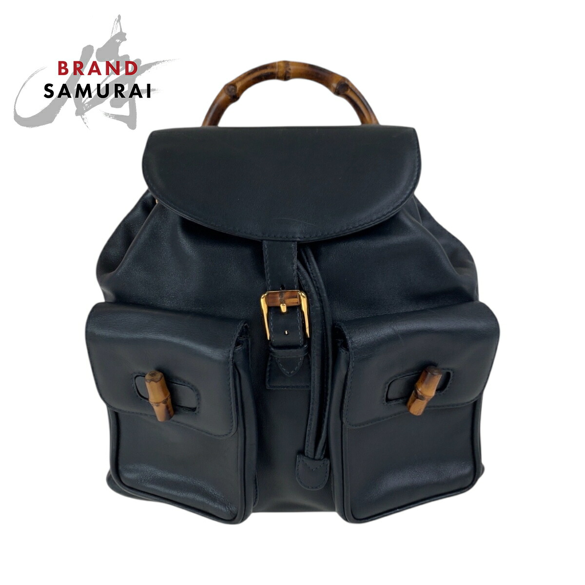 希少 美品 old gucci バンブー リュック 黒 レザー 送料無料 Vintage Gallery Rococo OLD GUCCI 世界No.1のコレクション！