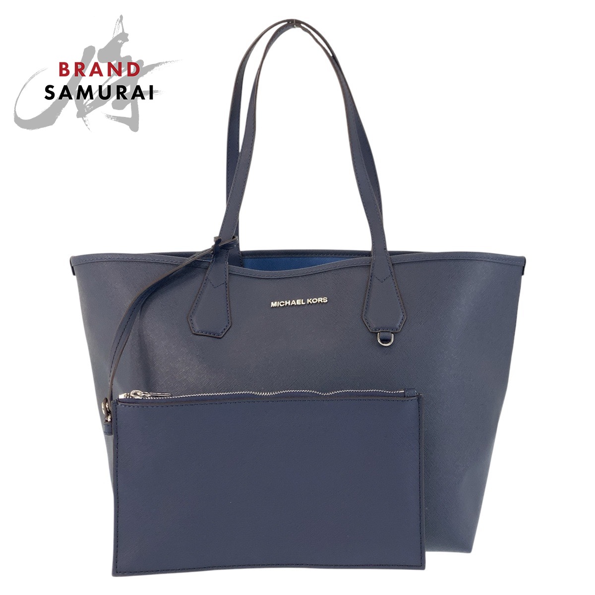 美品 Michael Kors マイケル教科課程 リヴァーシブル 米国海軍 しろがね色金具 なめし革 トートバッグ ショルダーバッグ レディース 506445 【中古】