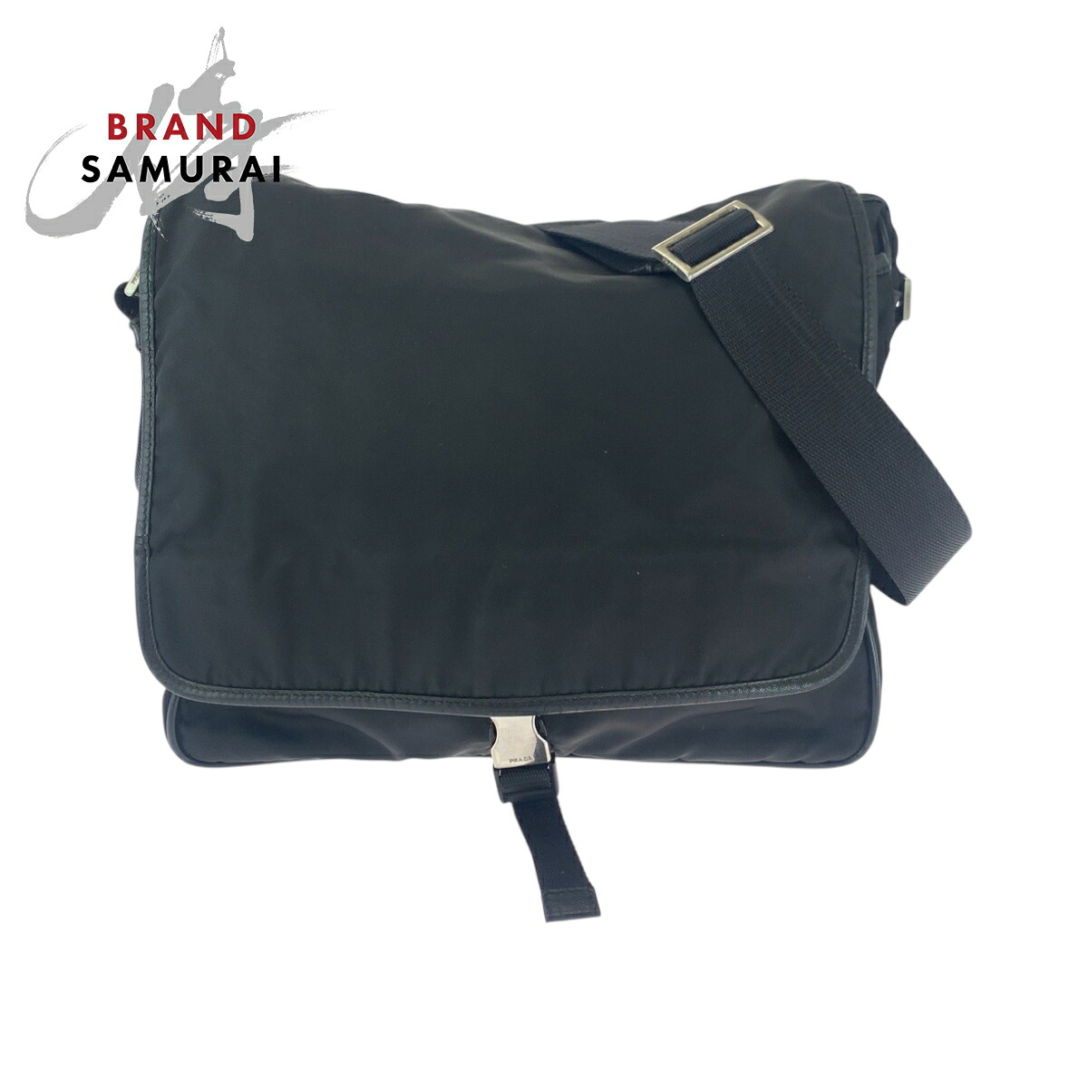 美品 PRADA プラダ テスート ３角形ロゴタイプ一皿 男女兼用 黒いこと 黒 しろがね色金具 ナイロン V166 ショルダーバッグ 伝達人御徒面子 レディース 502946 【中古】