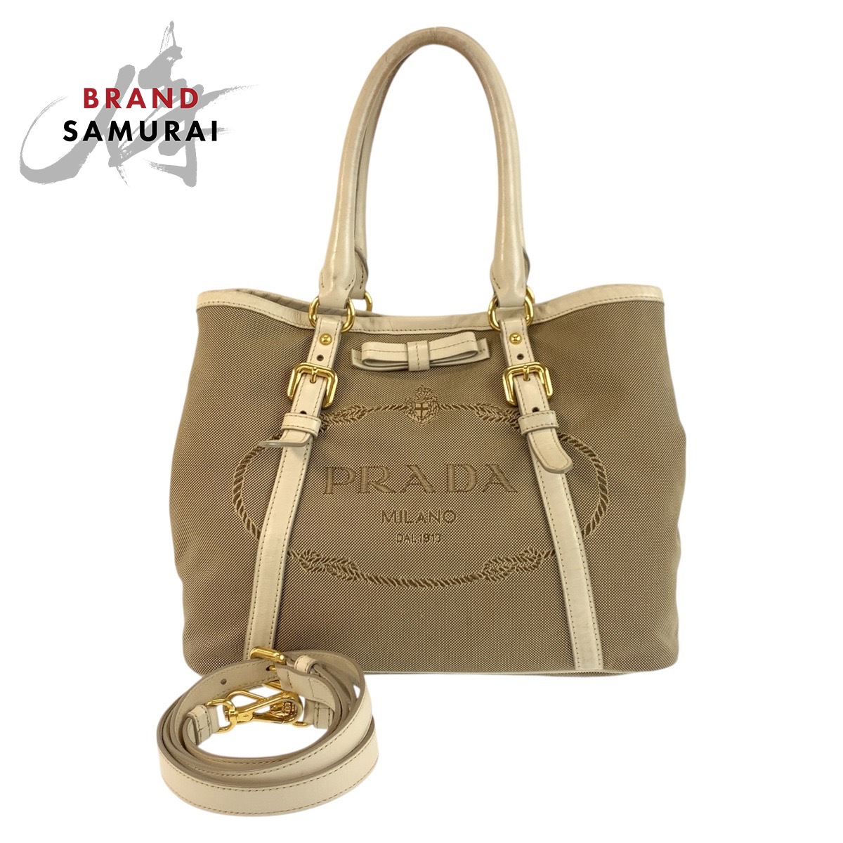 楽天市場】美品 PRADA プラダ ロゴジャガード ブラウン
