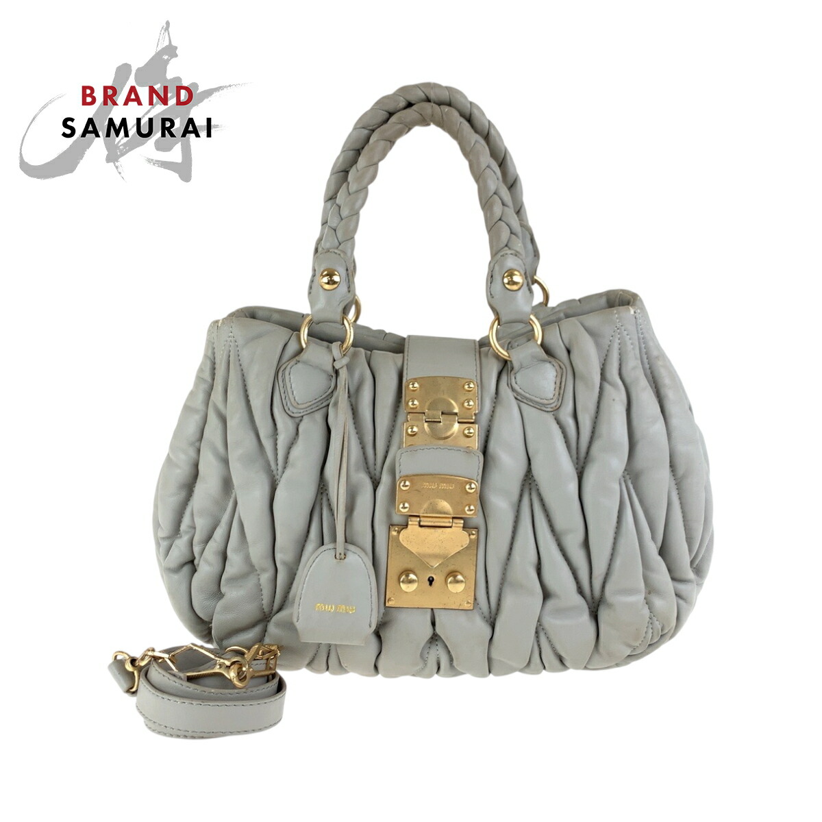 miumiu ハンドバッグ 2way グレー 限界価格・送料無料・良品】Miu Miu・ミュウミュウ・2WAY