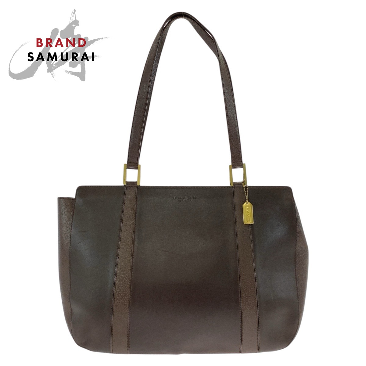 ヴィンテージCOACH 黒 レザー ハンドバッグ COACH]美品黒レザーハンドバッグ