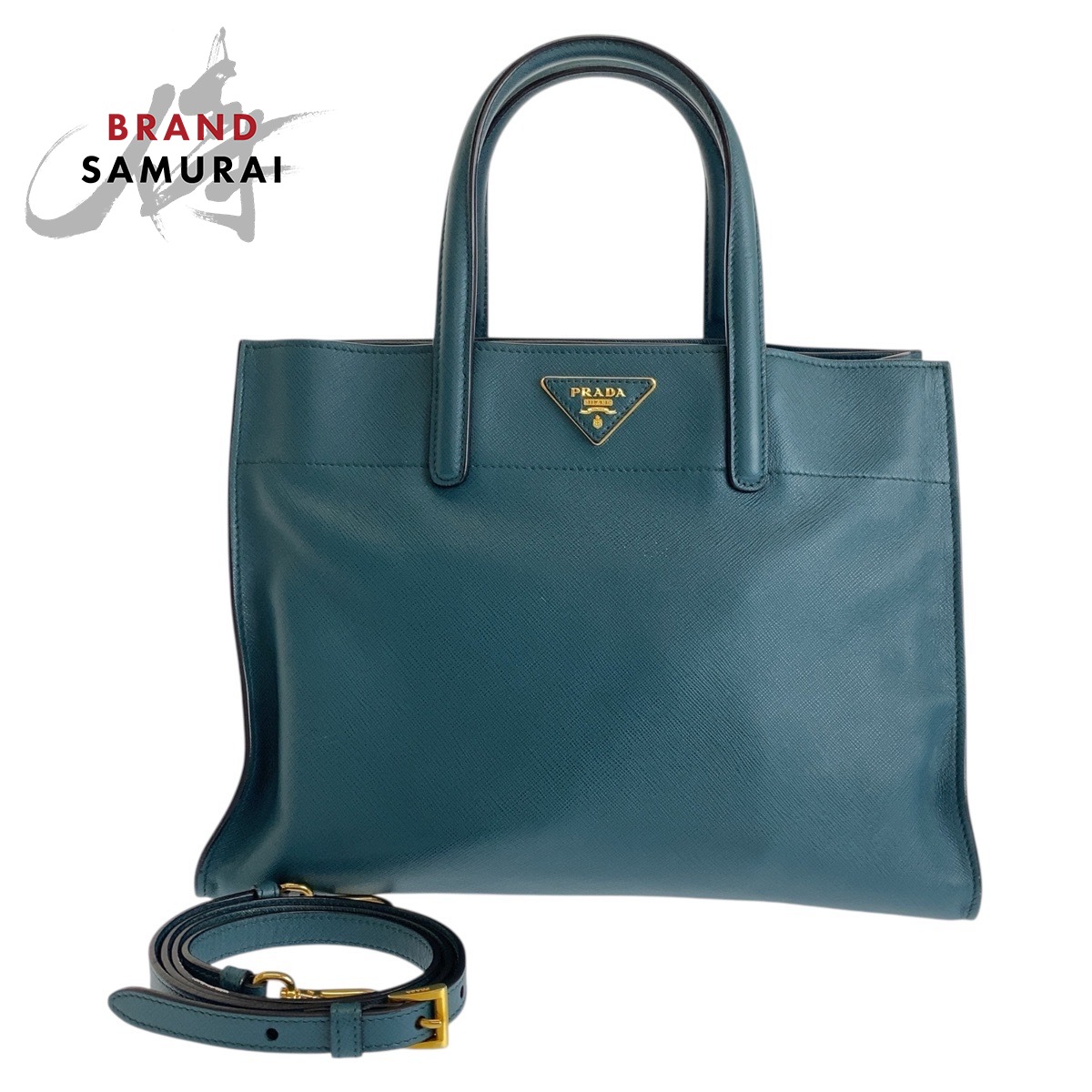 【PRADA】ネイビー　しわ加工バッグ PRADA】ネイビーしわ加工バッグ