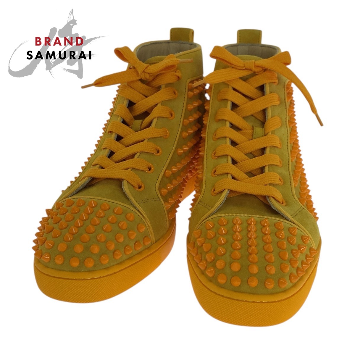 超美品 Christian Louboutin クリスチャンルブタン LOUIS ORLATO FLAT 大きさ書きあらわす41/26糎 黄色 スウェード 3160092 スニーカー 岩田屋福岡中央局制限事項 メンズ 503975 【中古】
