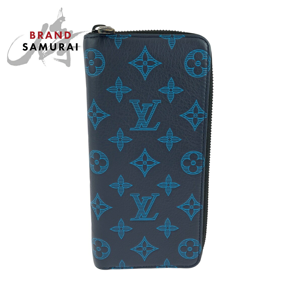 美品 LOUIS VUITTON ルイヴィトン モノグラム シャドー ジッピーウォレット ヴェルティカル ネイビー ブルー ブラック金具 カーフ M80423 長財布 ラウンドファスナー メンズ 504135 【中古】｜BRAND SAMURAI