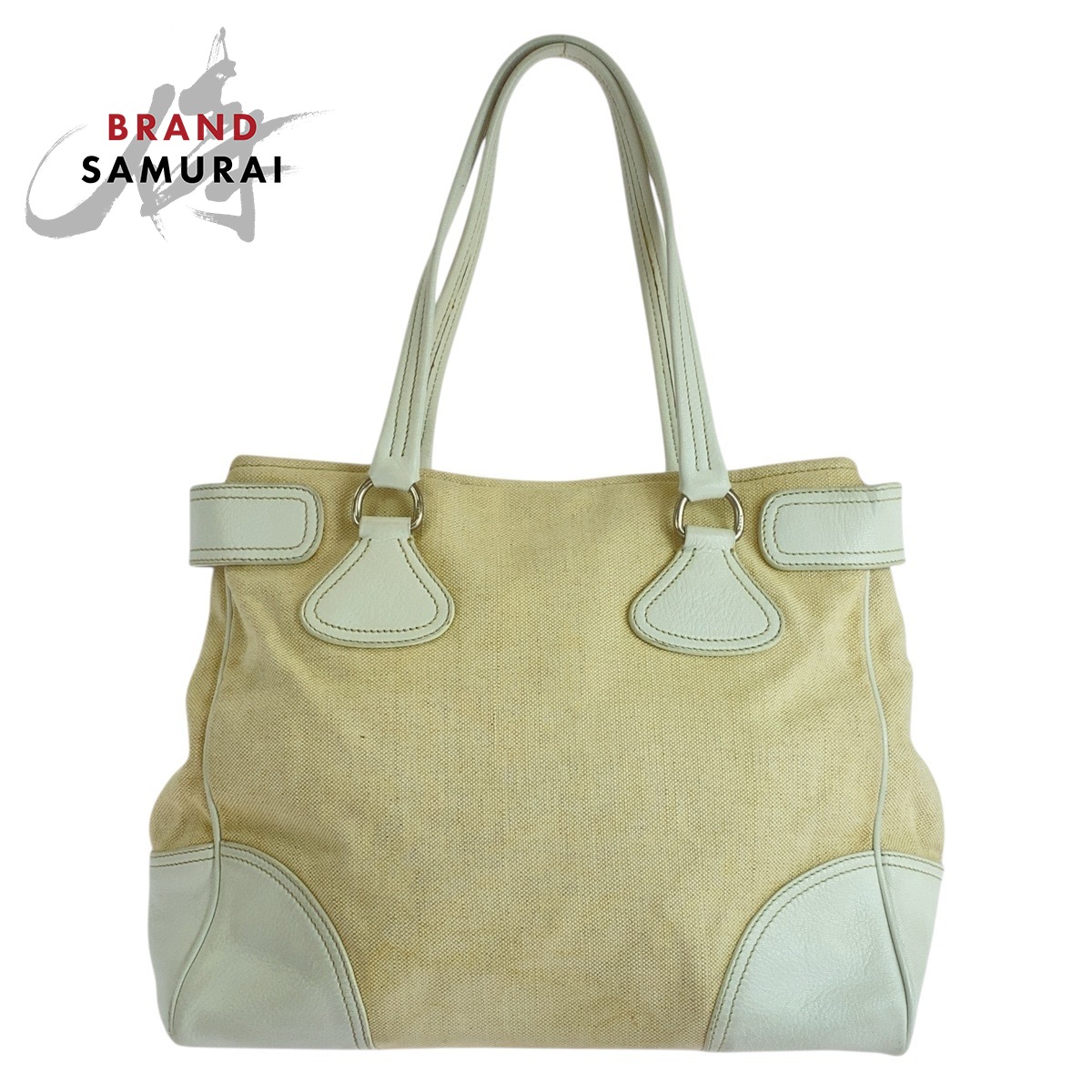 楽天市場】プラダ ニット トートバッグ 三角プレート グレー