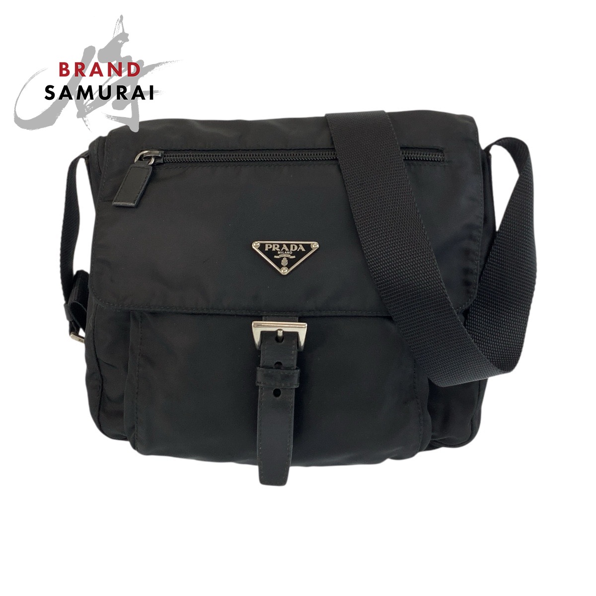 楽天市場】美品 PRADA プラダ テスート 三角ロゴプレート ブラック 黒