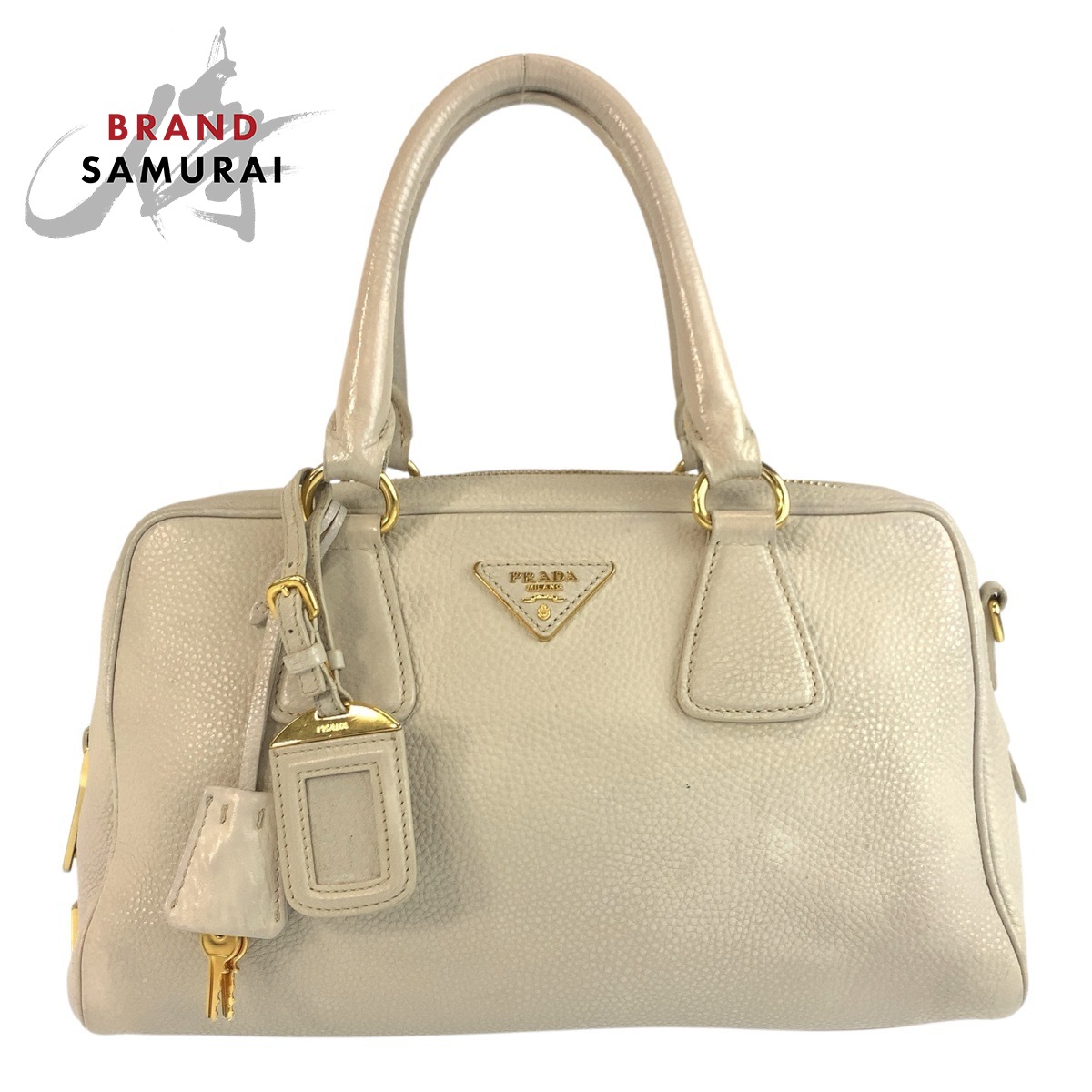 PRADA ボストンバッグ　ダークベージュ　プラダ PRADA - 【極美品✨】 PRADA ボストンバッグ テスート 三角ロゴ
