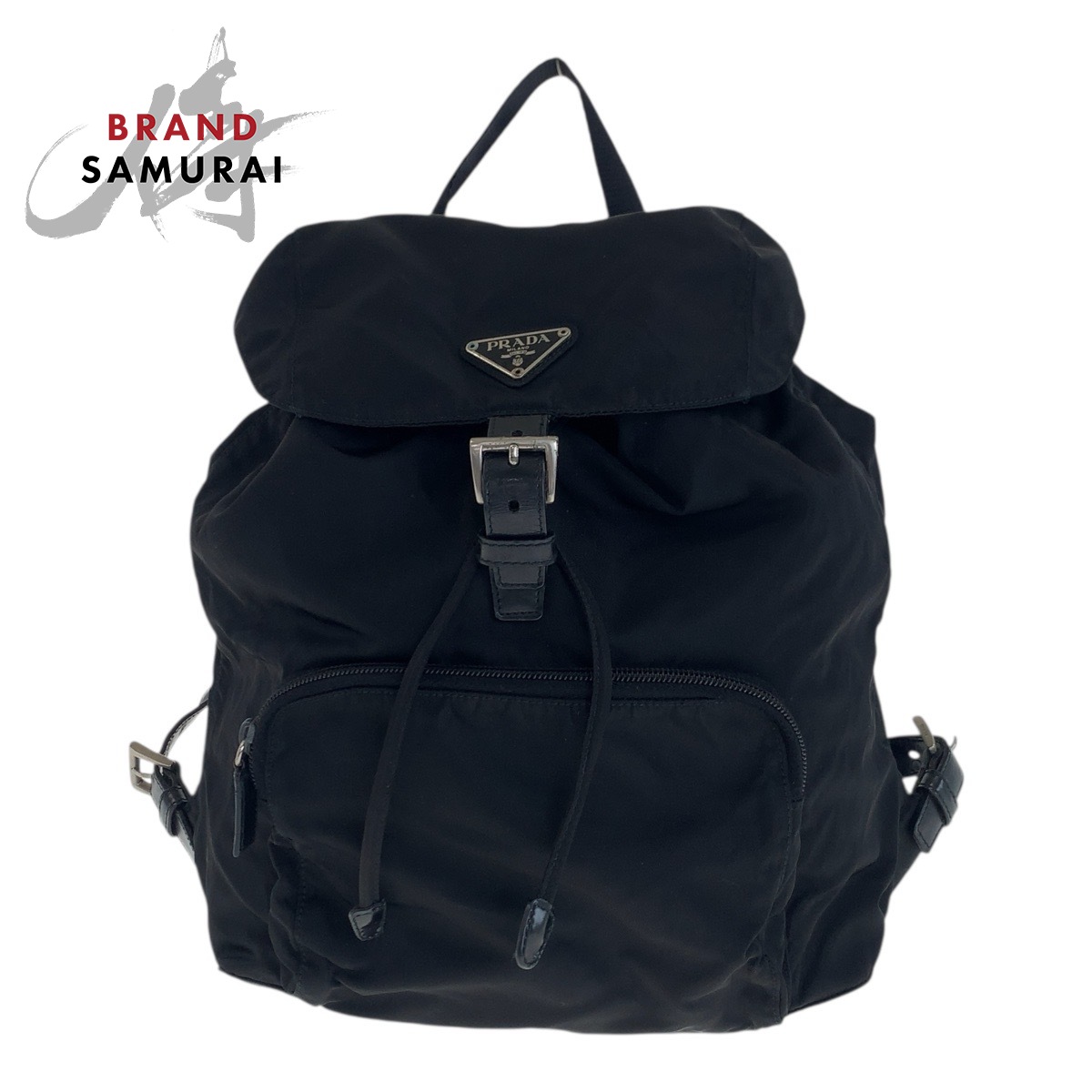 美品　PRADA プラダ　リュック　テスート　ナイロン　ブラック　三角プレート PRADA - 美品 PRADA プラダ 三角ロゴ テスート ナイロン