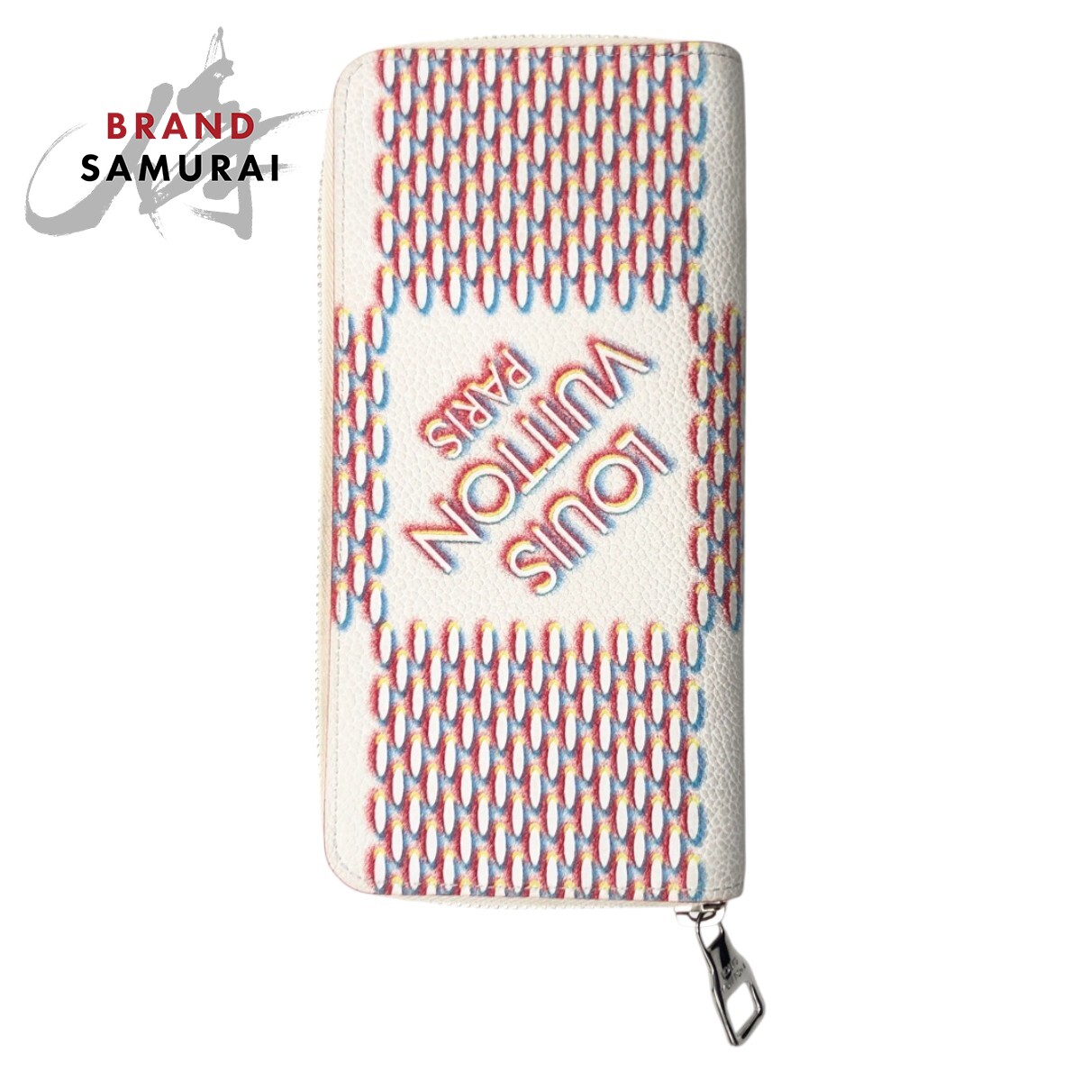 美品 LOUIS VUITTON ルイヴィトン ダミエスプレー ジッピーウォレット ヴェルティカル ホワイト マルチカラー レザー M81403 長財布 ロングウォレット 男女兼用 502674 【中古】