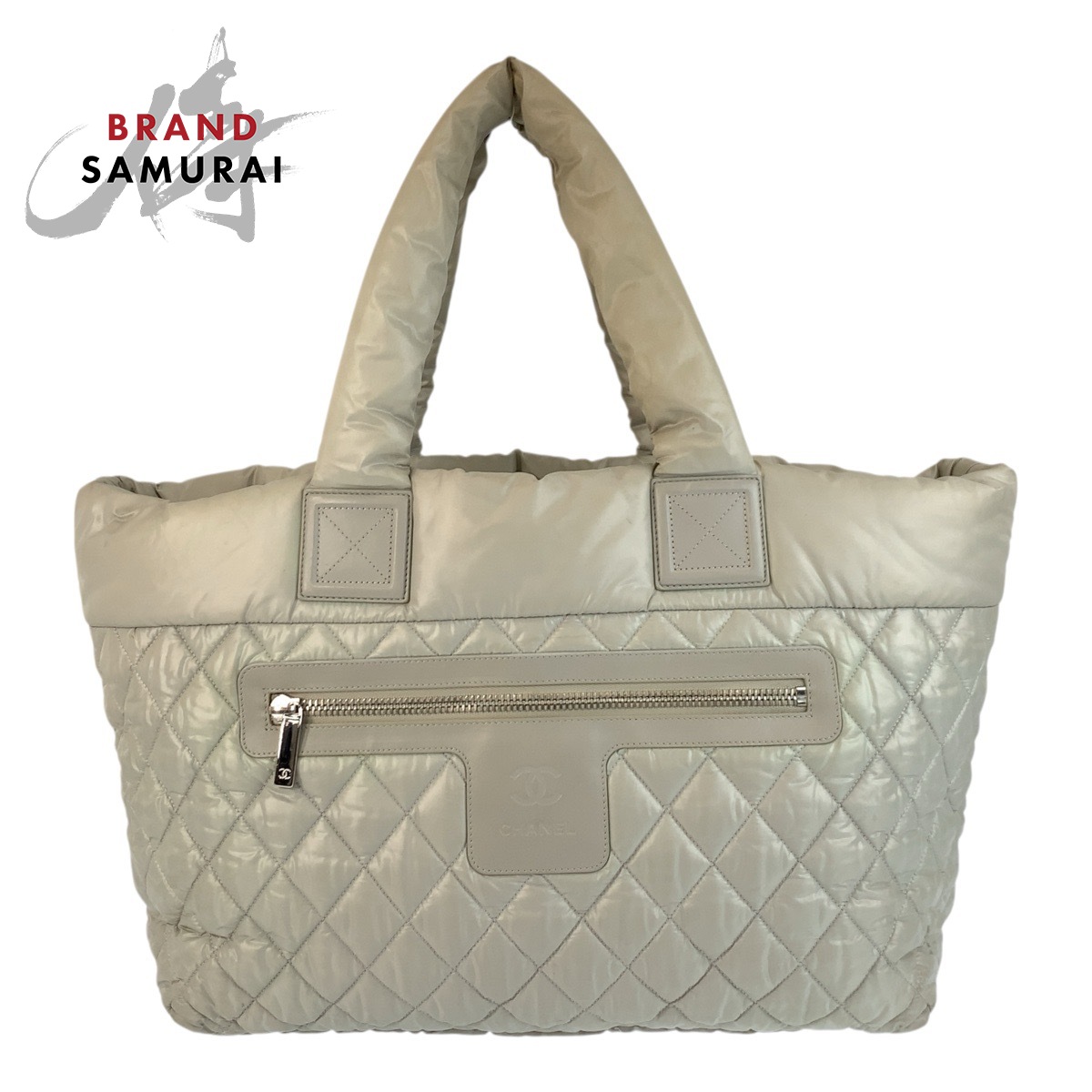 CHANEL シャネル ココクーン グレー シルバー金具 ナイロン トートバッグ ショルダーバッグ レディース 505120 【中古】