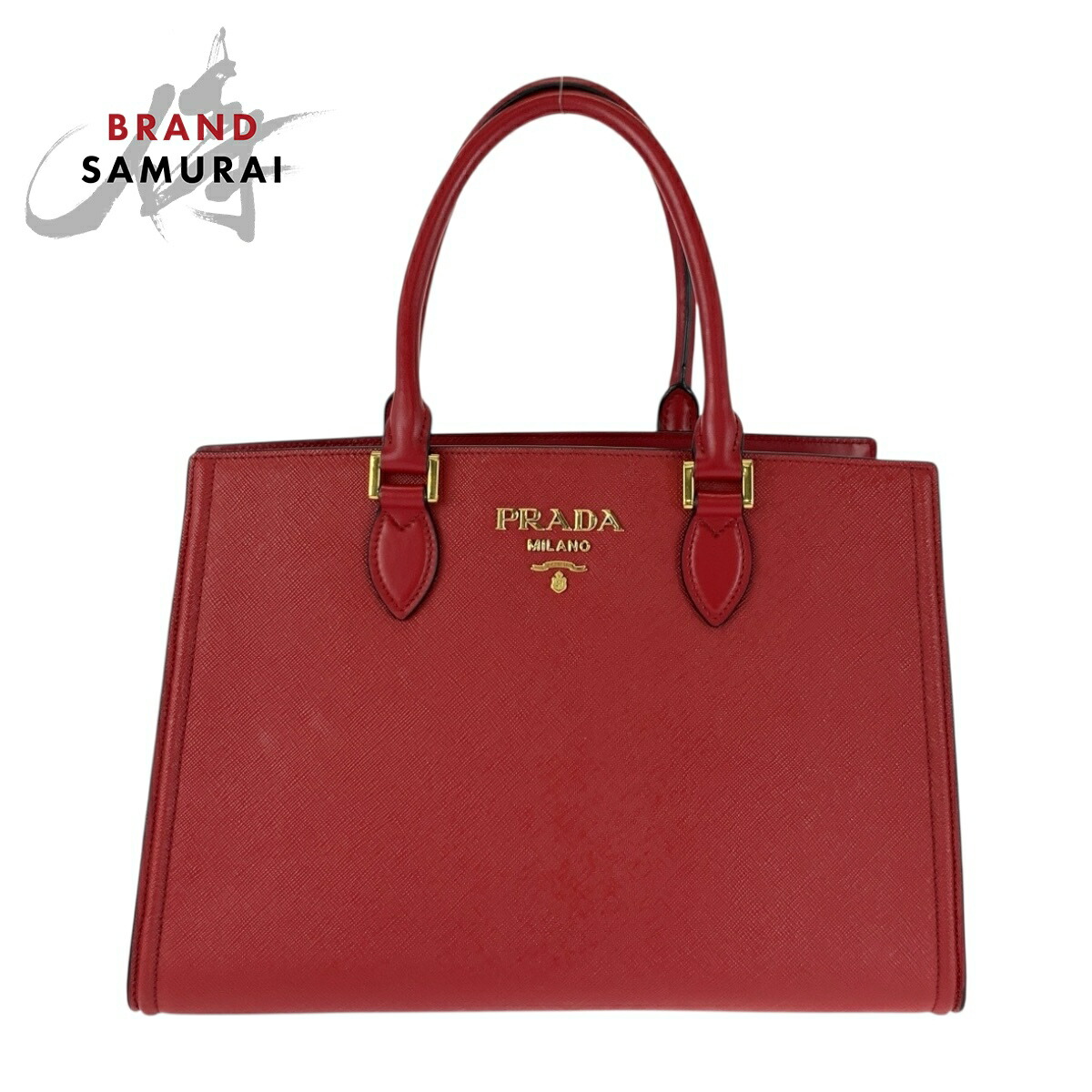 楽天市場】PRADA プラダ サフィアーノ 三角ロゴプレート レッド ワイン