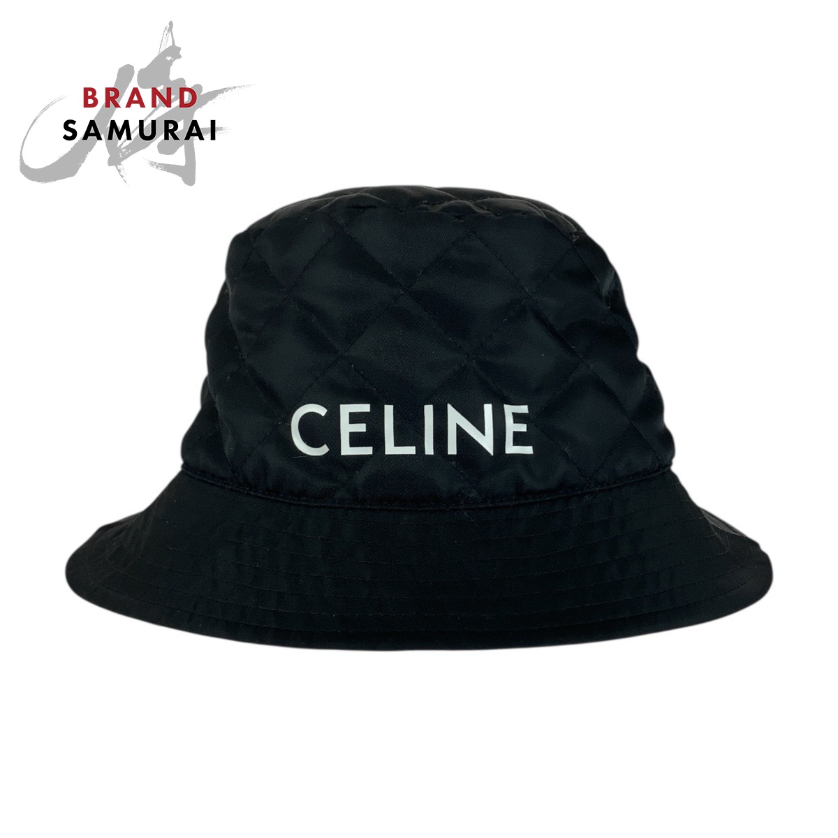 美品 CELINE セリーヌ キルティング ブラック 黒 ナイロン 2AUB0930C ハット バケットハット 男女兼用 レディース 505464 【中古】｜BRAND SAMURAI 24,201円