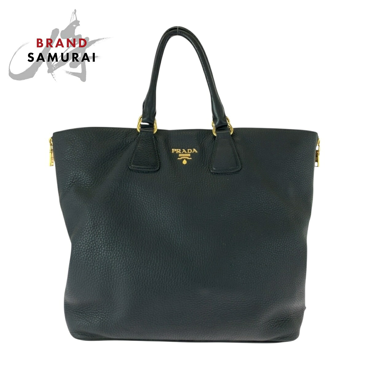 PRADA プラダ ヴィッテロダイノ ブラック 黒 ゴールド金具 レザー BN2419 トートバッグ ハンドバッグ レディース 505323 【中古】｜BRAND SAMURAI