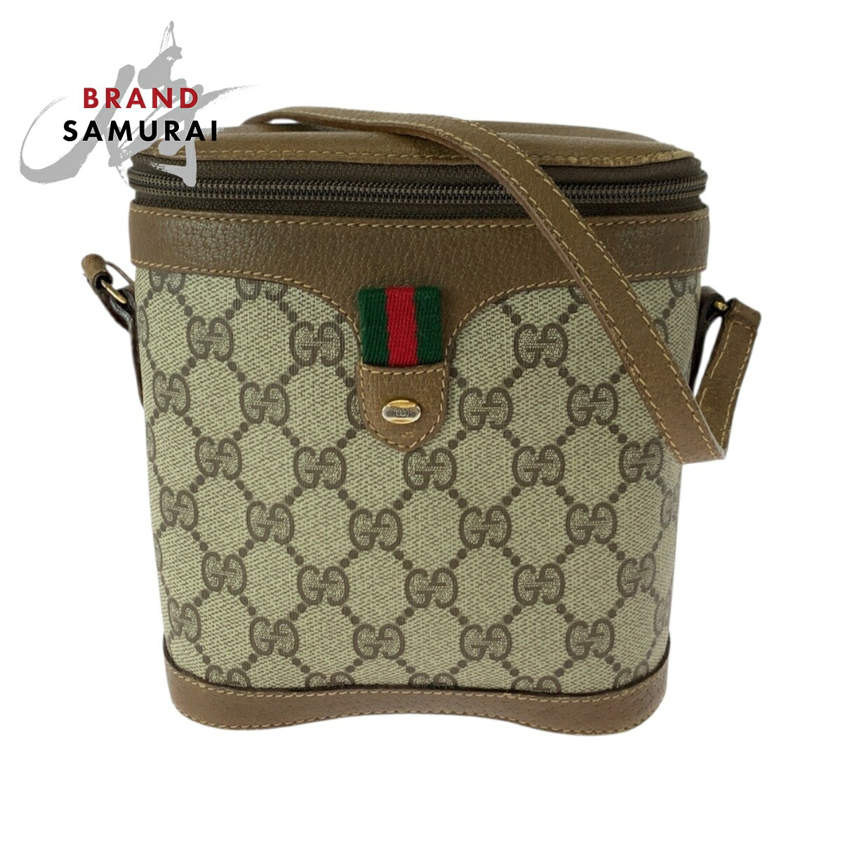 『美品』GUCCI(グッチ)ショルダーバッグ　PVC シェリーライン 美品✨GUCCIショルダーバッグレザーPVC シェリーラインGG柄