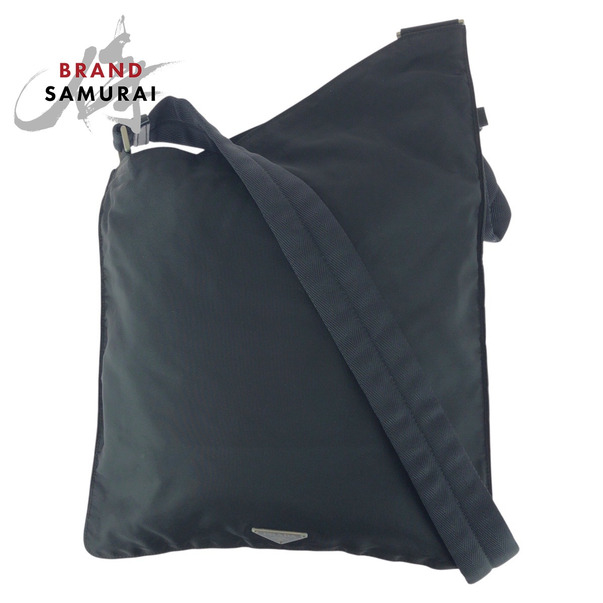 楽天市場】美品 PRADA プラダ テスート 三角ロゴプレート ブラック 黒