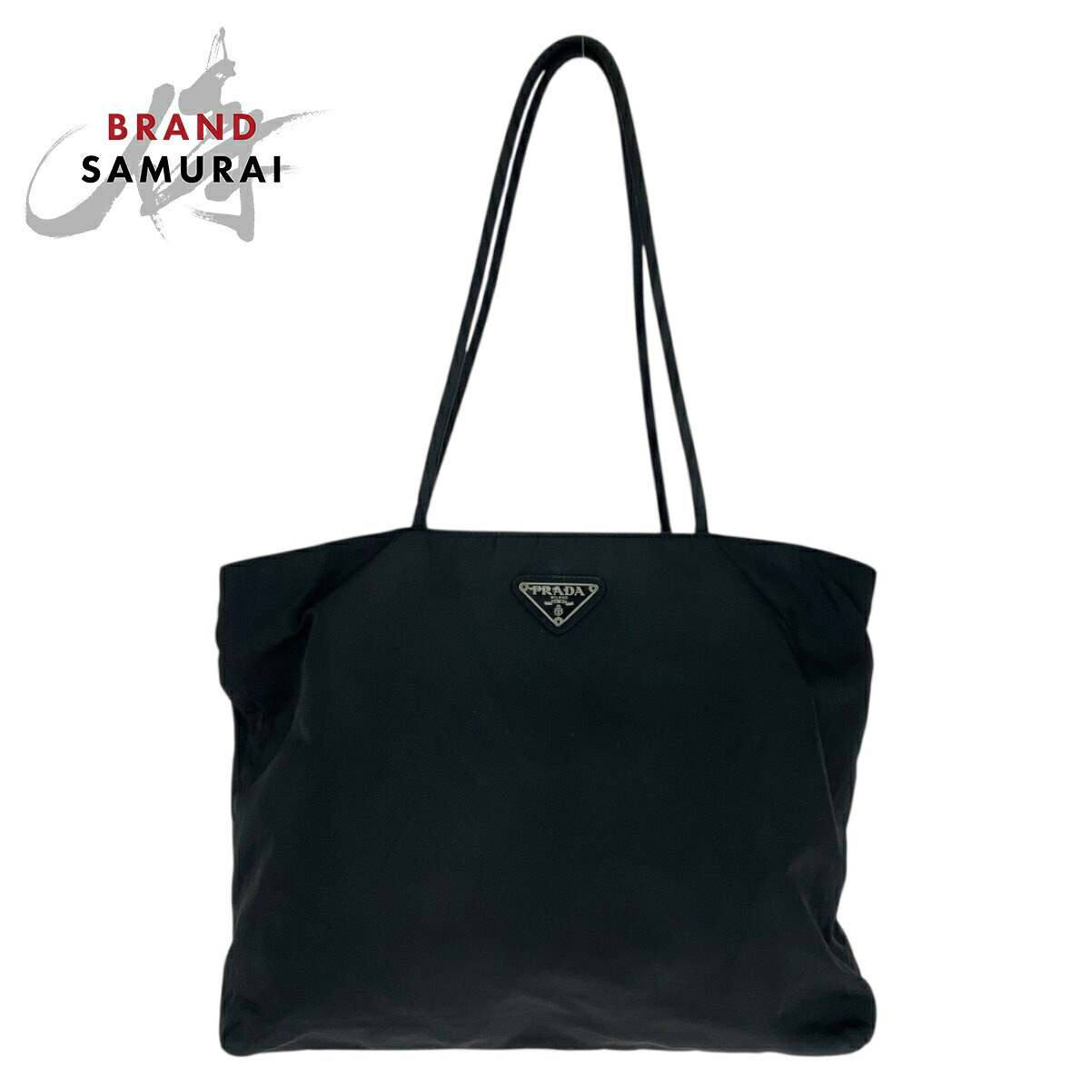 楽天市場】美品 PRADA プラダ テスート 三角ロゴプレート ブラック 黒