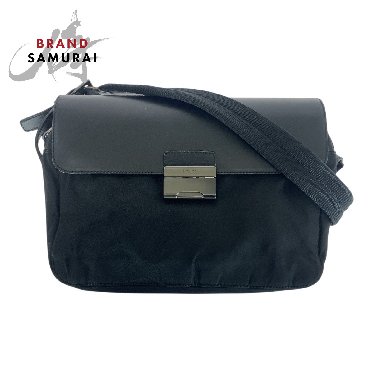 美品 PRADA プラダ テスート ブラック 黒 ガンメタ金具 ナイロン /レザー ショルダーバッグ メッセンジャーバッグ レディース 506294 【中古】
