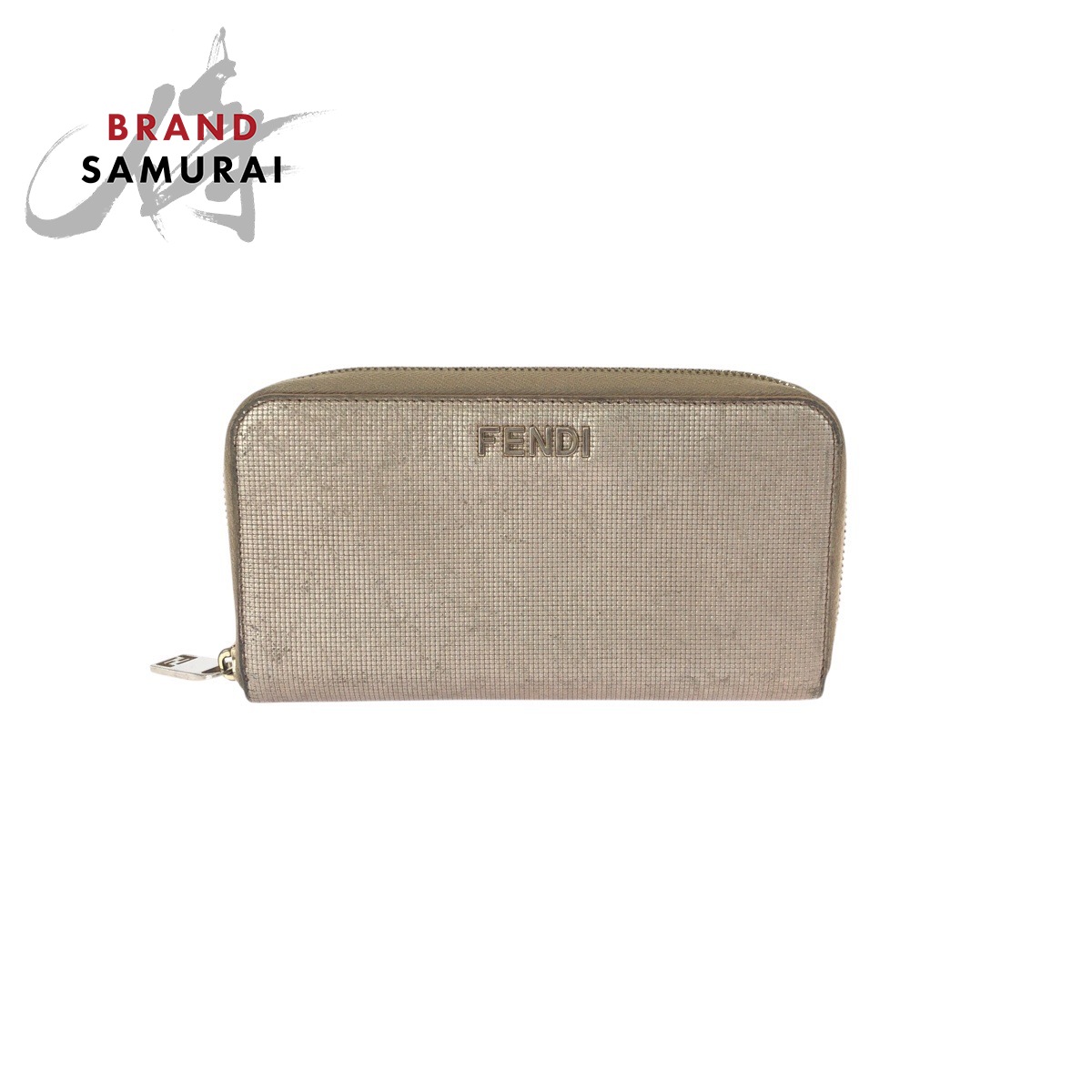 FENDI フェンディ サーモンピンク ゴールド金具 レザー 8M0024 長財布 ラウンドファスナー レディース 506556 【中古】
