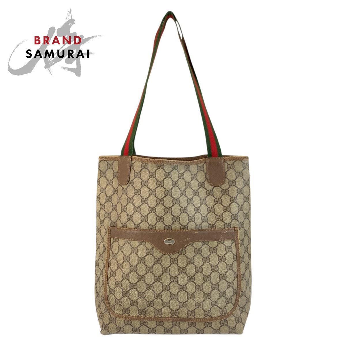 GUCCI グッチ ヴィンテージ シェリーライン ベージュ ブラウン GGスプリームキャンバス 39 02 003 トートバッグ ショルダーバッグ レディース 506818 【中古】｜BRAND SAMURAI