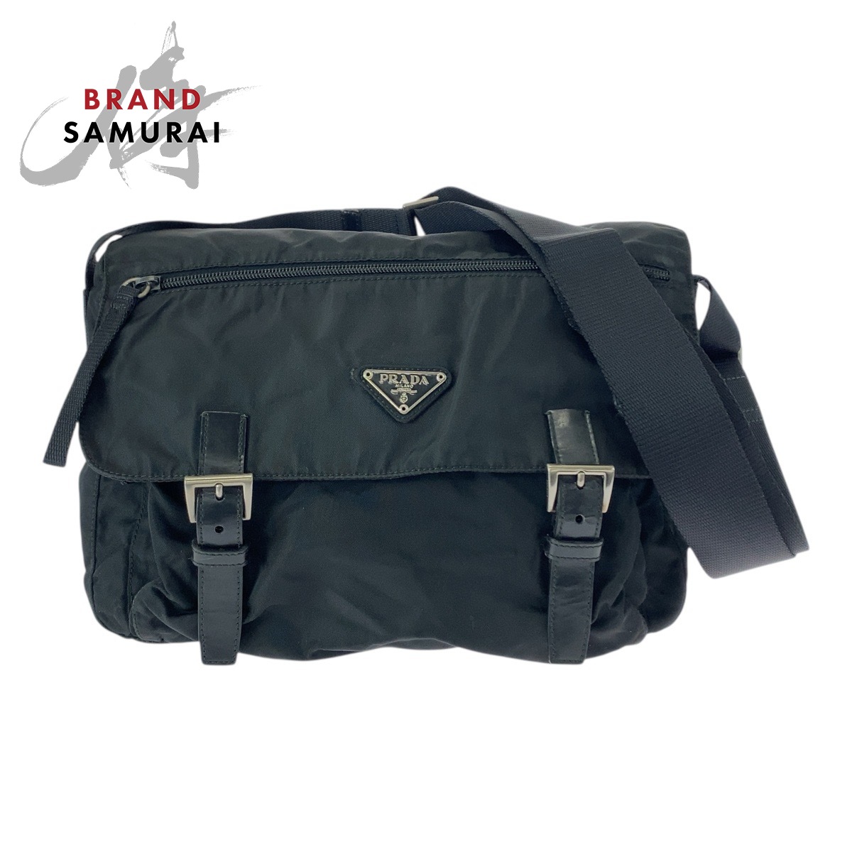 PRADA プラダ テスート ３角形ロゴタイプ一皿 黒いこと 黒 しろがね色金具 ナイロン ショルダーバッグ 伝達人御徒面子 レディース 506746 【中古】