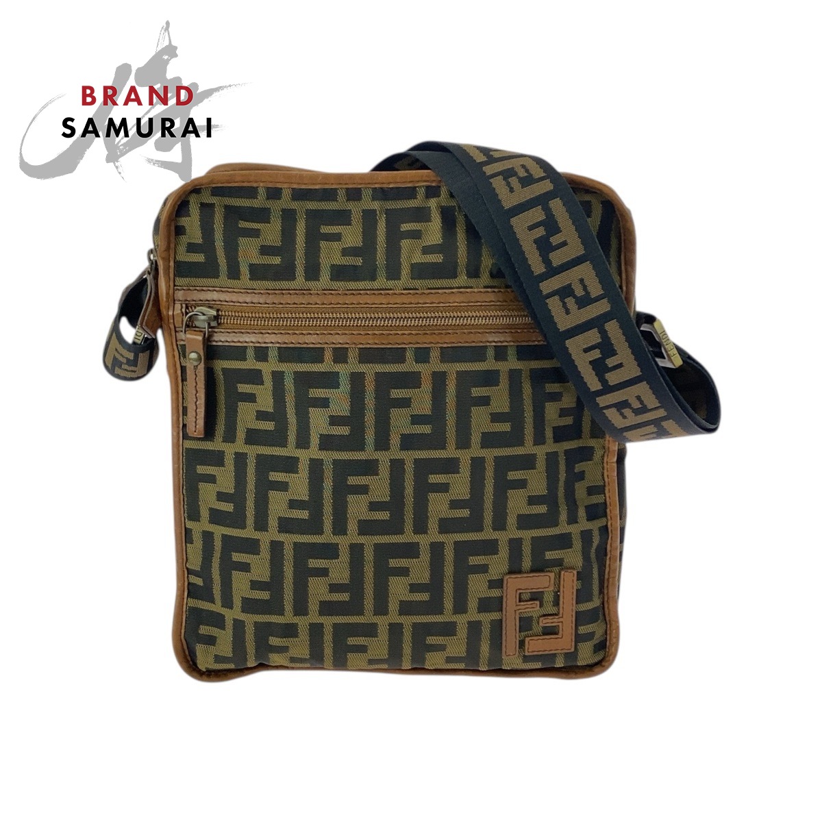 美品 FENDI フェンディ ズッカ 赤銅色 ベージュ ゴールド金具 ナイロン 7VA152 ショルダーバッグ  ポシェット  レディース 506843 【中古】
