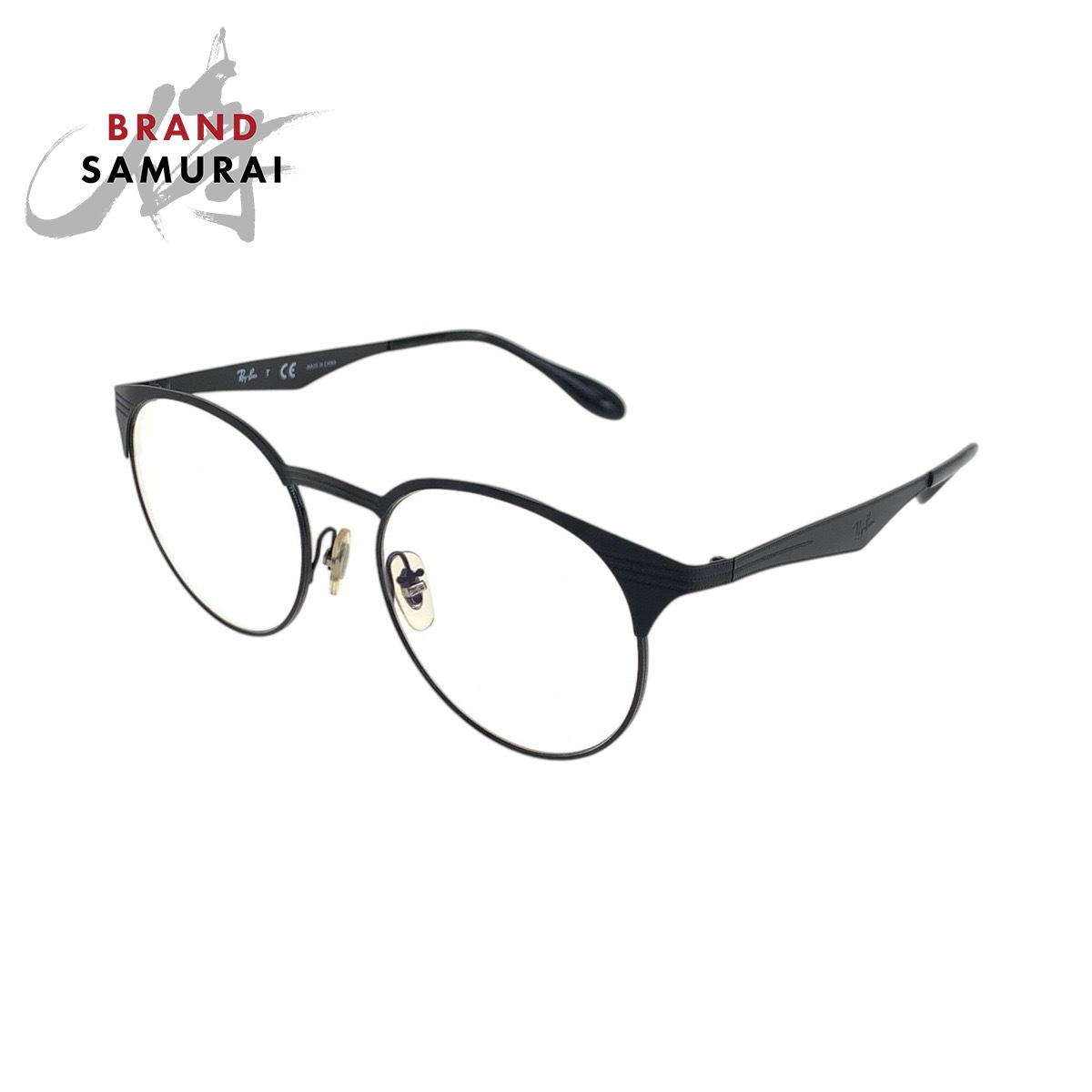 美品 Ray-Ban レイバン ブラック 黒 シルバー金具 スチール RB 6406 2904 51??18 145 メガネ 伊達メガネ 男女兼用 メンズ 506770 【中古】