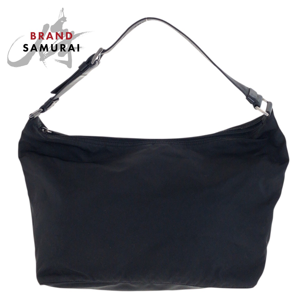 美品 PRADA プラダ テスート 三角形ロゴタイプ一皿 黒いこと 黒 しろがね色金具 ナイロン /なめし革 ショルダーバッグ レディース 506809 【中古】