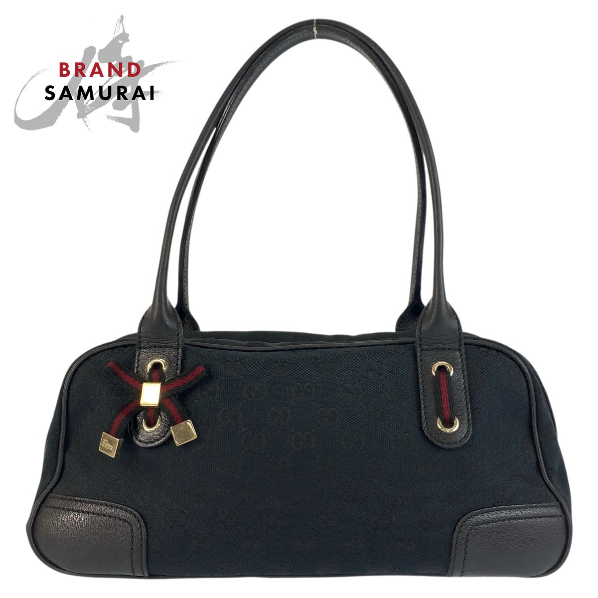 美品 GUCCI グッチ プリンシー ブラック 黒 ゴールド金具 GGキャンバス /レザー 161720 ショルダーバッグ ハンドバッグ レディース 600078 【中古】