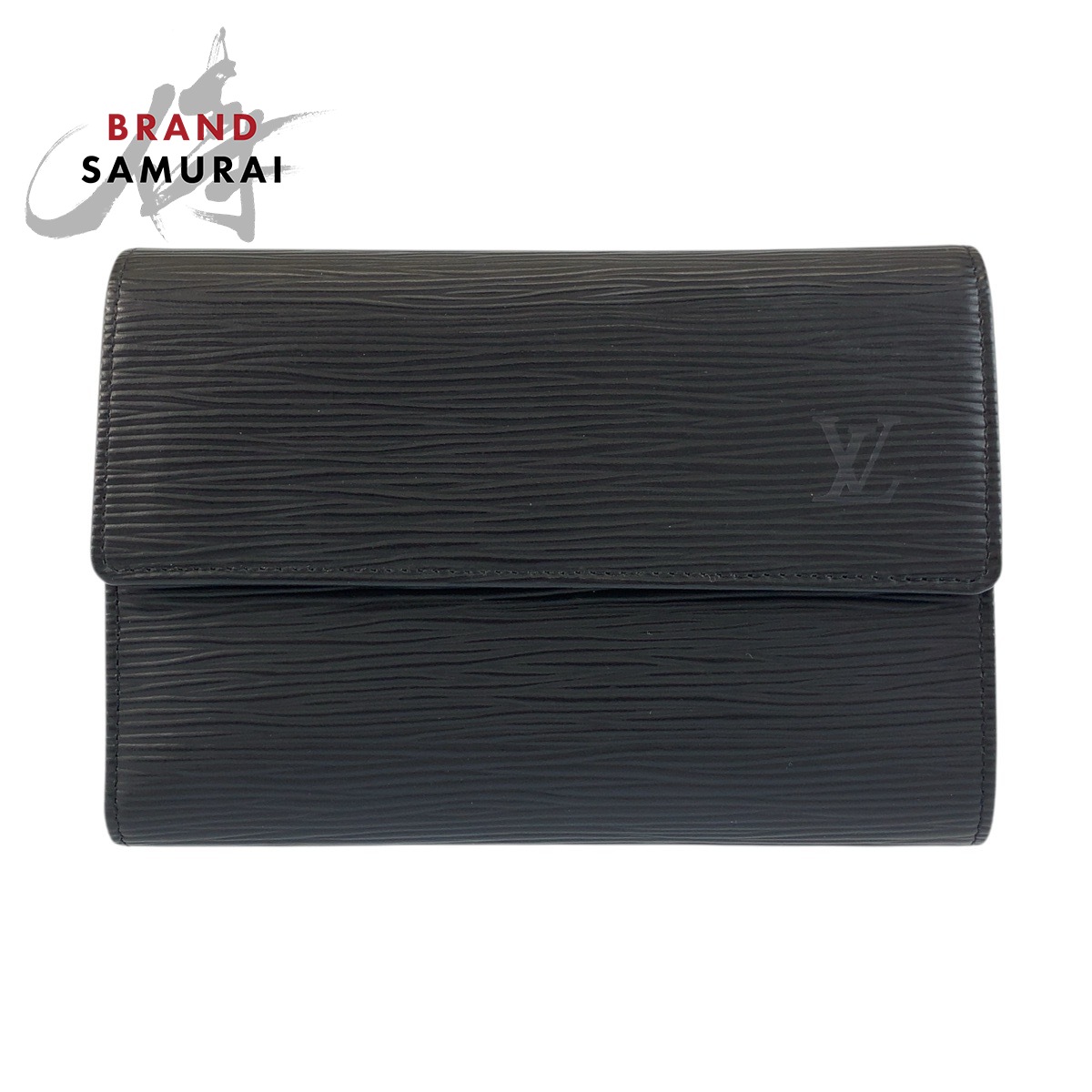美品 LOUIS VUITTON ルイヴィトン エピ ポルトトレゾールエテュイパピエ ブラック 黒 ゴールド金具 レザー M63712 折財布 コンパクトウォレット メンズ 600077 【中古】