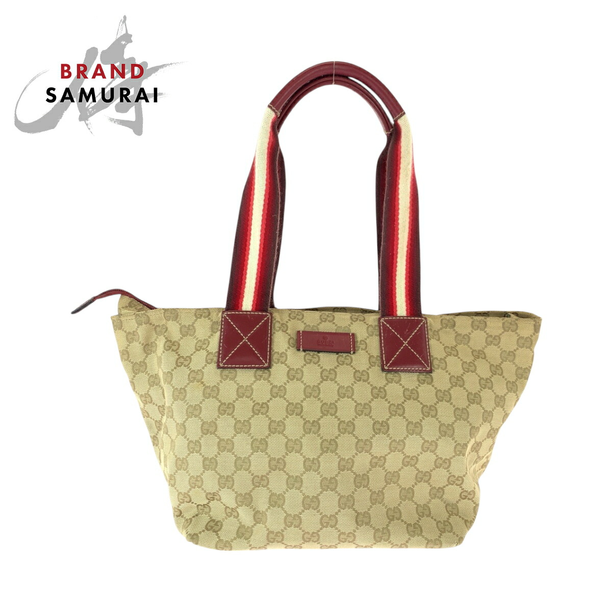 GUCCI グッチ シェリーライン ブラウン ベージュ レッド GGキャンバス /レザー 131230 ショルダーバッグ トートバッグ レディース 600707 【中古】