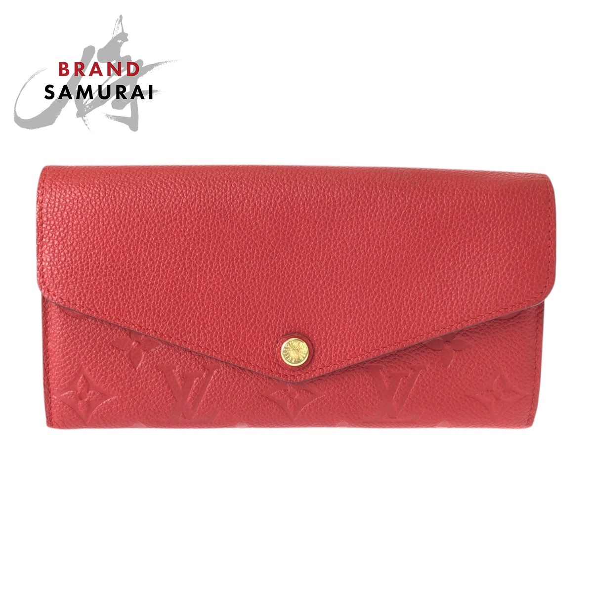 美品 LOUIS VUITTON ルイヴィトン モノグラム アンプラント ポルトフォイユ サラ レッド ゴールド金具 レザー M61181 長財布 ロングウォレット レディース 600482 【中古】 27,441円