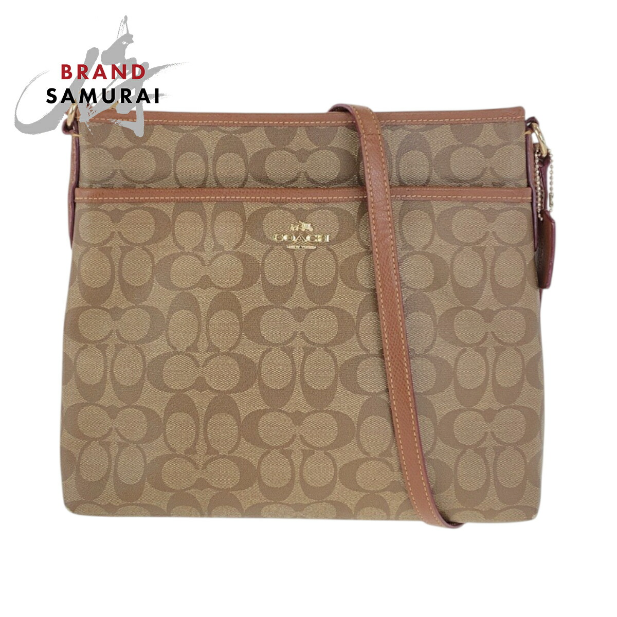 楽天市場】美品 COACH コーチ ブラウン マルチカラー ゴールド金具