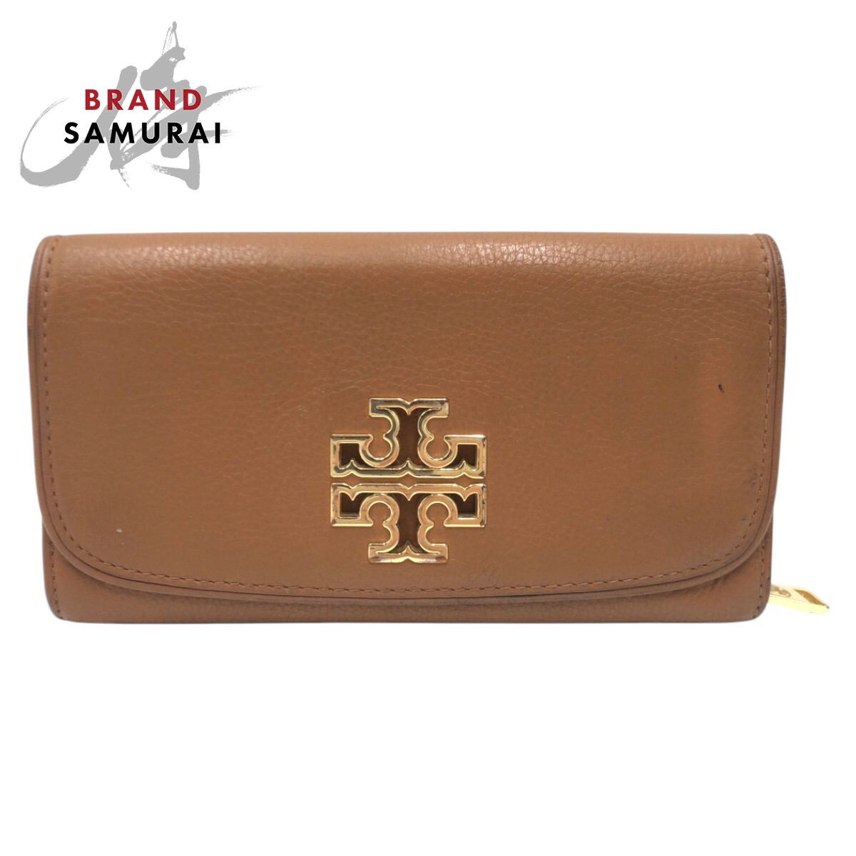 Tory Burch トリーバーチ ブラウン レザー HSP037 長財布 ロングウォレット レディース 600394 【中古】
