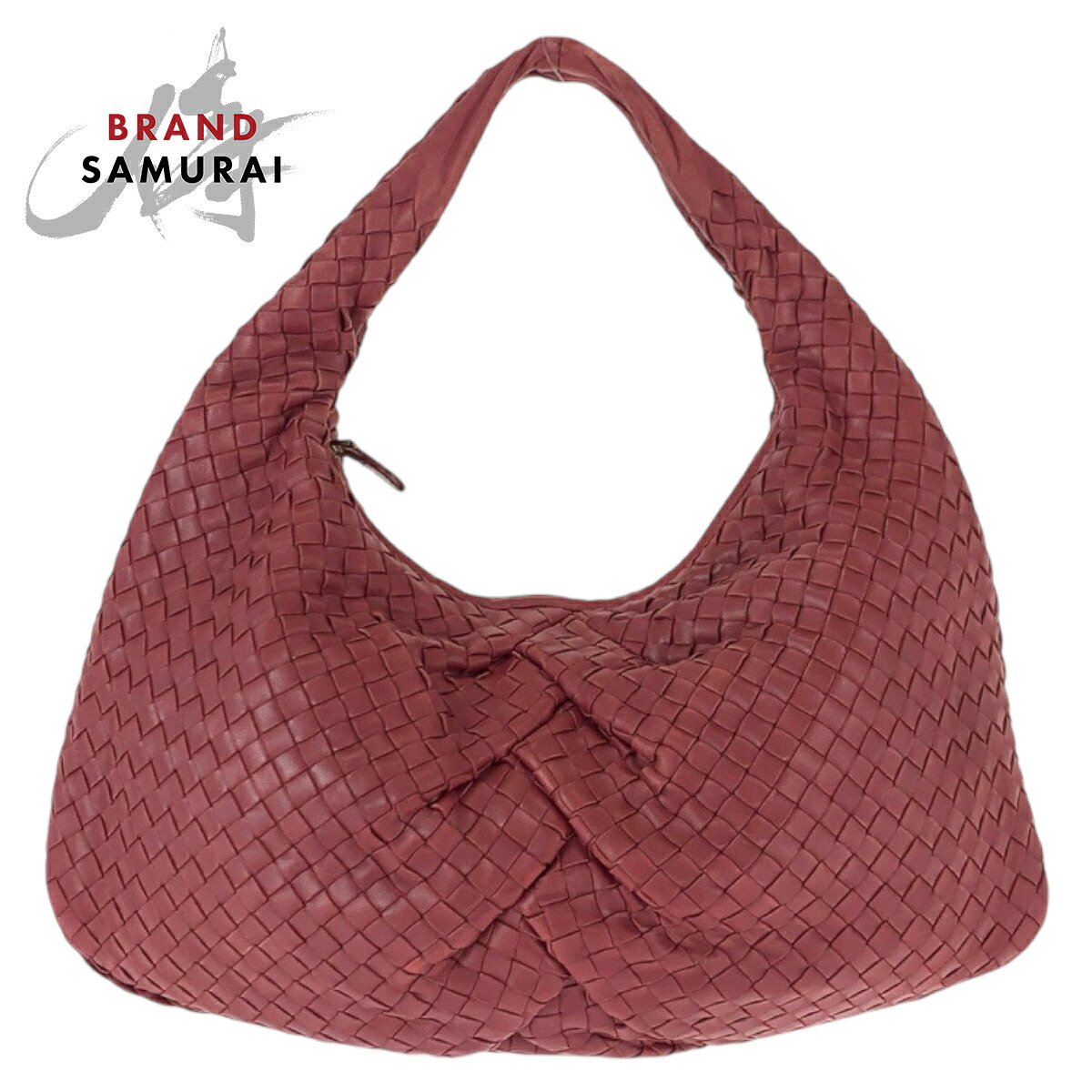美品 BOTTEGAVENETA ボッテガヴェネタ イントレチャート ホーボー ワインレッド ボルドー ゴールド金具 レザー 115653 ショルダーバッグ ハンドバッグ レディース 600243 【中古】