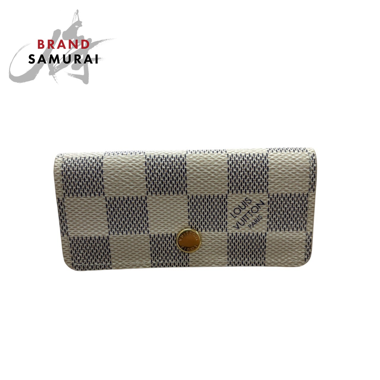 美品 LOUIS VUITTON ルイヴィトン ダミエ アズール ミュルティクレ ホワイト ゴールド金具 PVC /レザー M62630 キーケース 4連 レディース S1-00022 【中古】