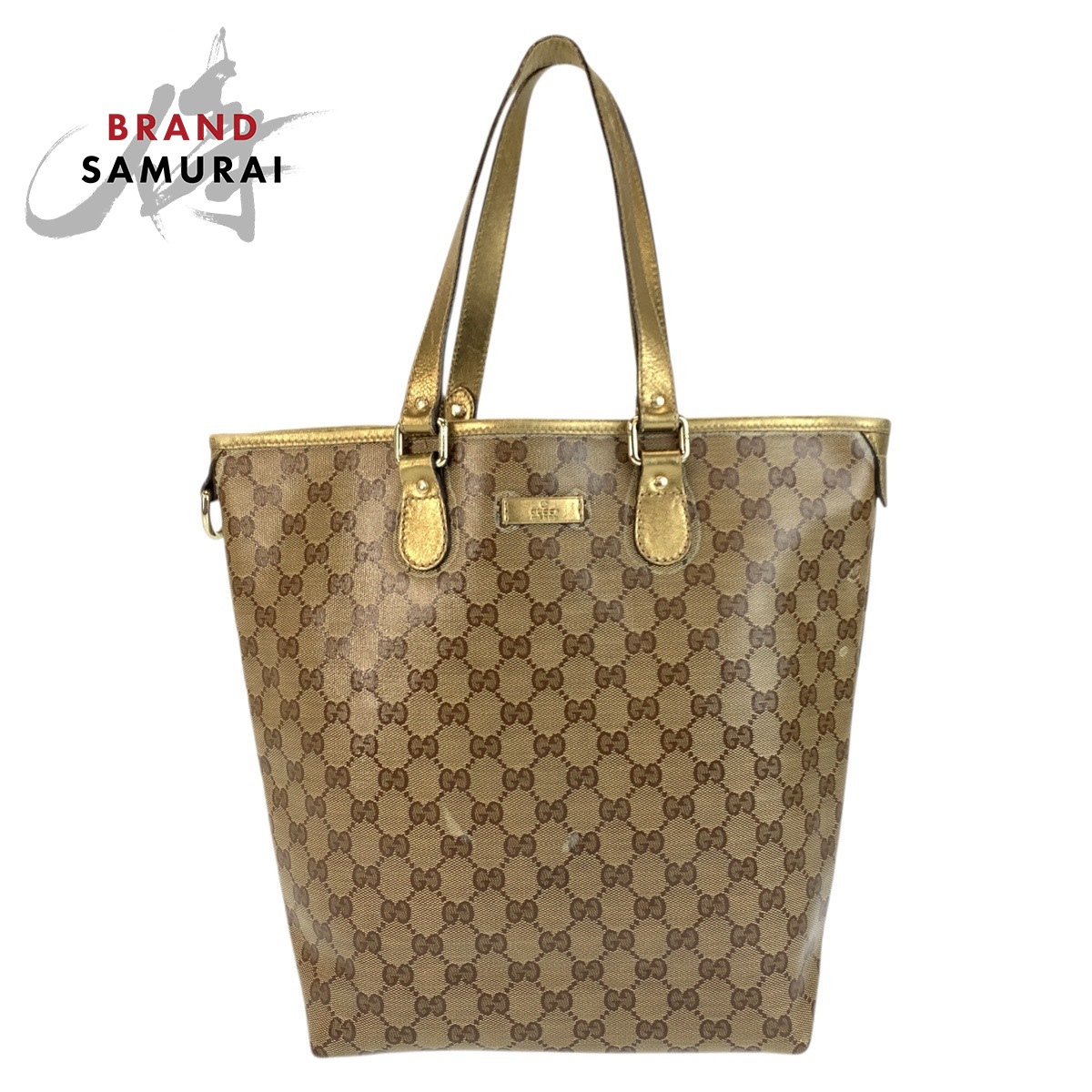 GUCCI グッチ GGクリスタル ベージュ ゴールド金具 PVC /レザー 189896 トートバッグ ショルダーバッグ レディース 600721 【中古】｜BRAND SAMURAI