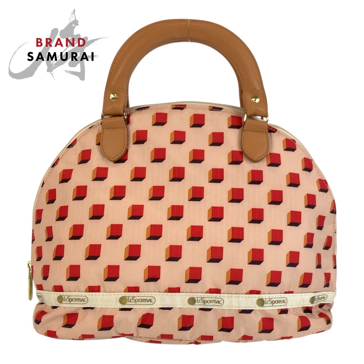 美品 LeSportsac レスポートサック 風間ゆみえ サクラ色 赤銅色 ゴールド金具 ポリエステル ハンドバック ボストンバッグ レディース 600772 【中古】