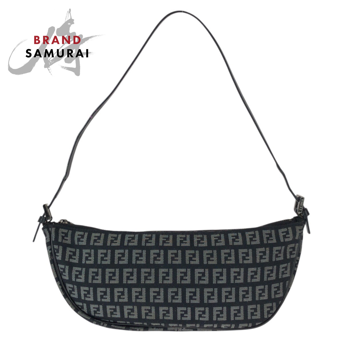 FENDI フェンディ ズッカ ブラック 黒 ガンメタ金具 キャンバス /レザー 8BR144 ハンドバッグ ショルダーバッグ アクセサリーポーチ レディース 600769 【中古】