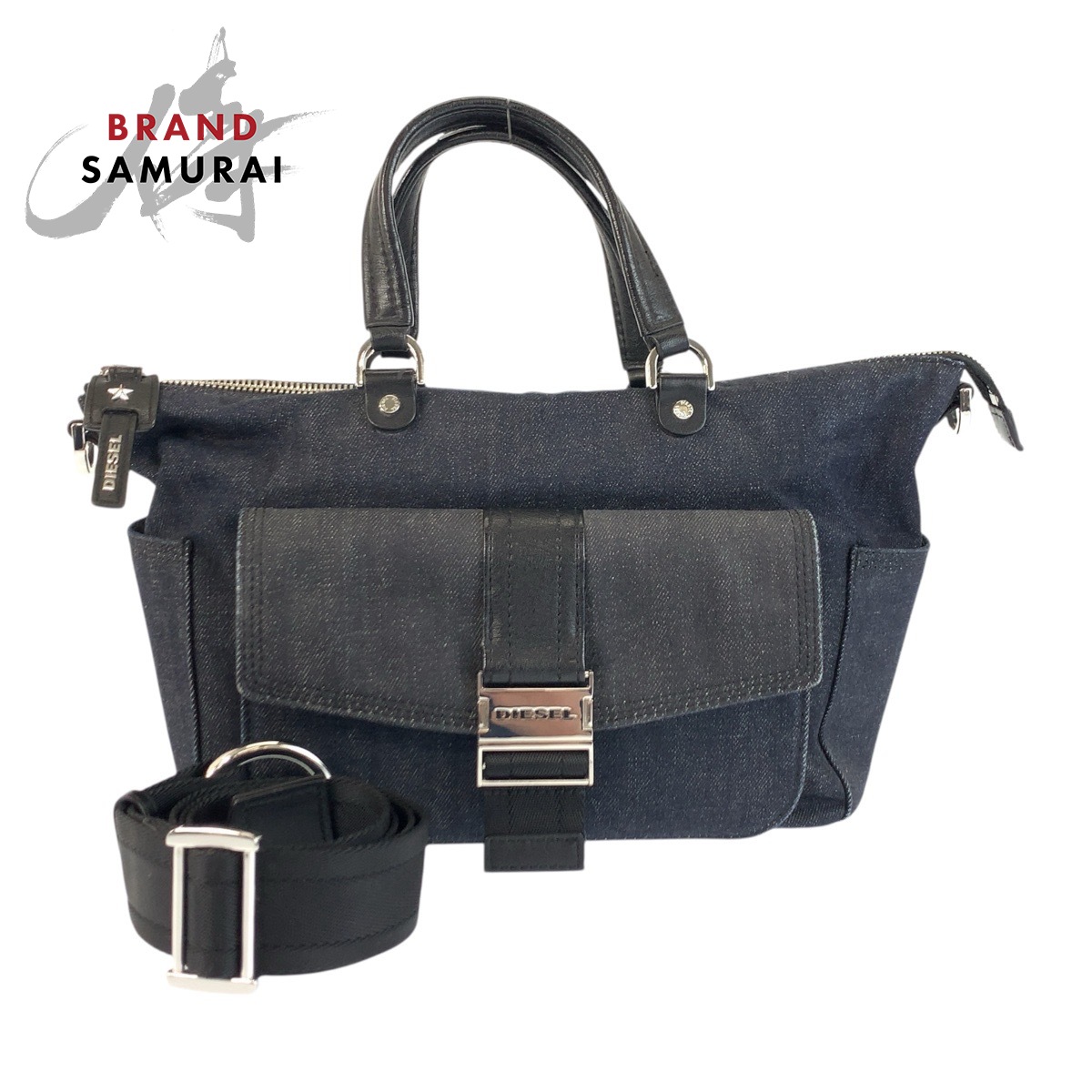 DIESEL ディーゼル ブラック 黒 シルバー金具 キャンバス RN93243 ハンドバッグ ショルダーバッグ 2way レディース 600751 【中古】