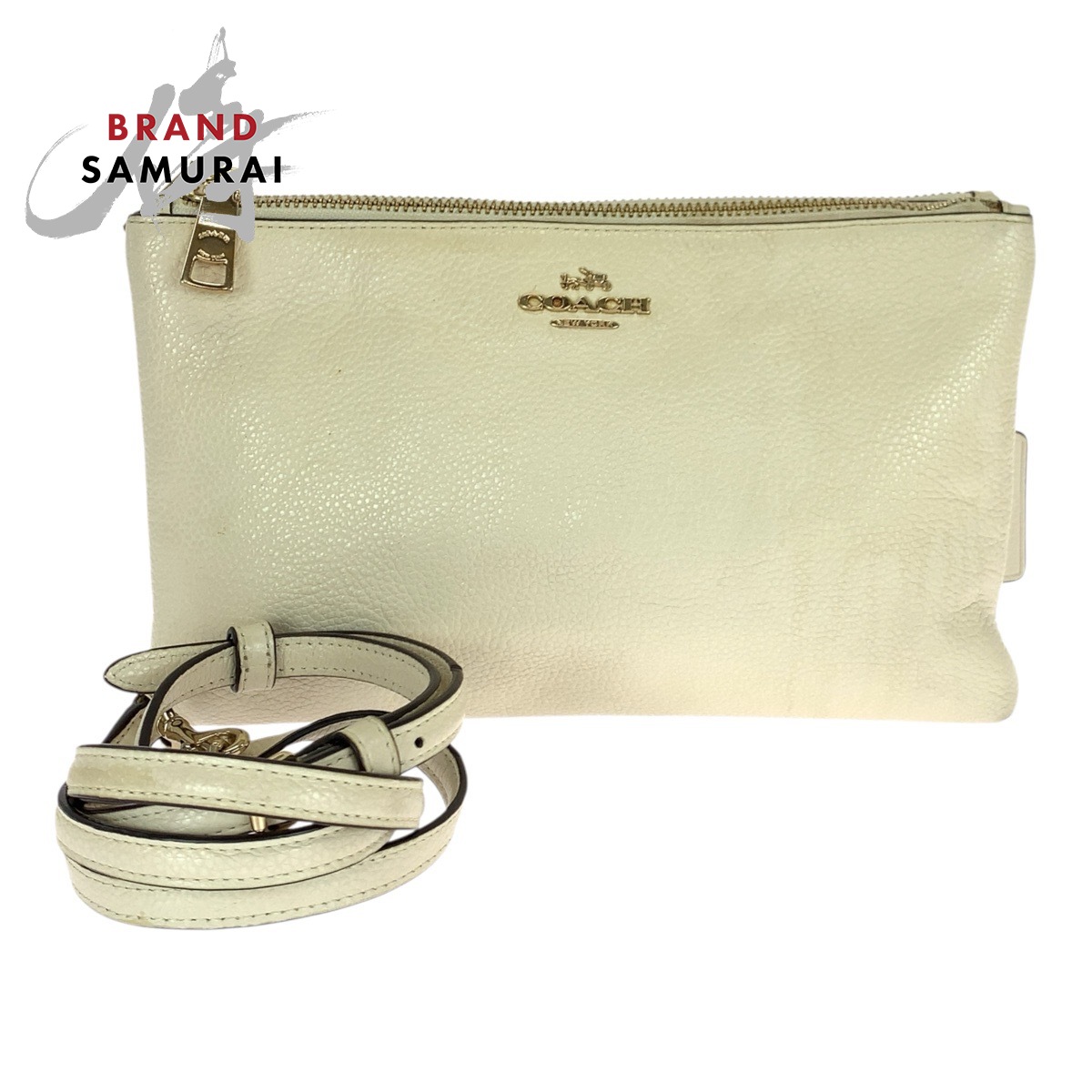 COACH コーチ レイラ オフホワイト ゴールド金具 レザー F38273 ショルダーバッグ レディース 600816 【中古】