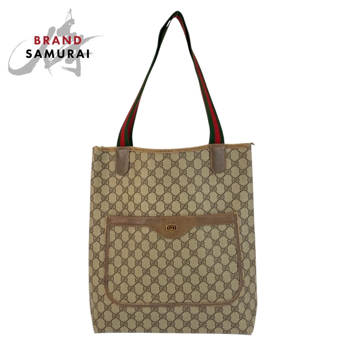 GUCCI グッチ ヴィンテージ シェリーライン ベージュ ブラウン GGスプリームキャンバス 39 02 003 トートバッグ ショルダーバッグ レディース 600847 【中古】