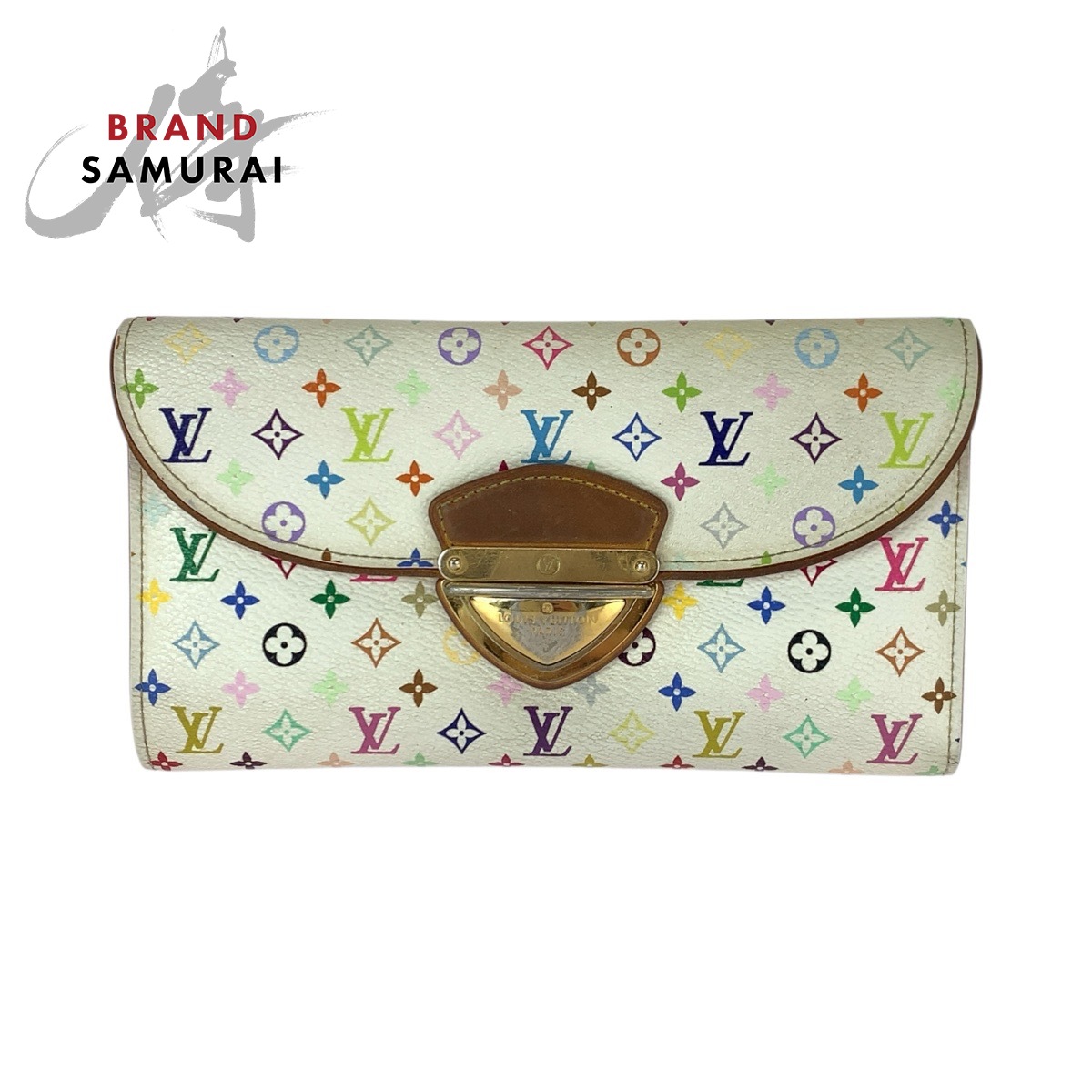 LOUIS VUITTON ルイヴィトン モノグラム マルチ色つや ポルトフォイユ ウジェニ 白いこと ゴールド金具 PVC /なめし革 M93736 長紙入れ ロングウォレット レディース 600866 【中古】