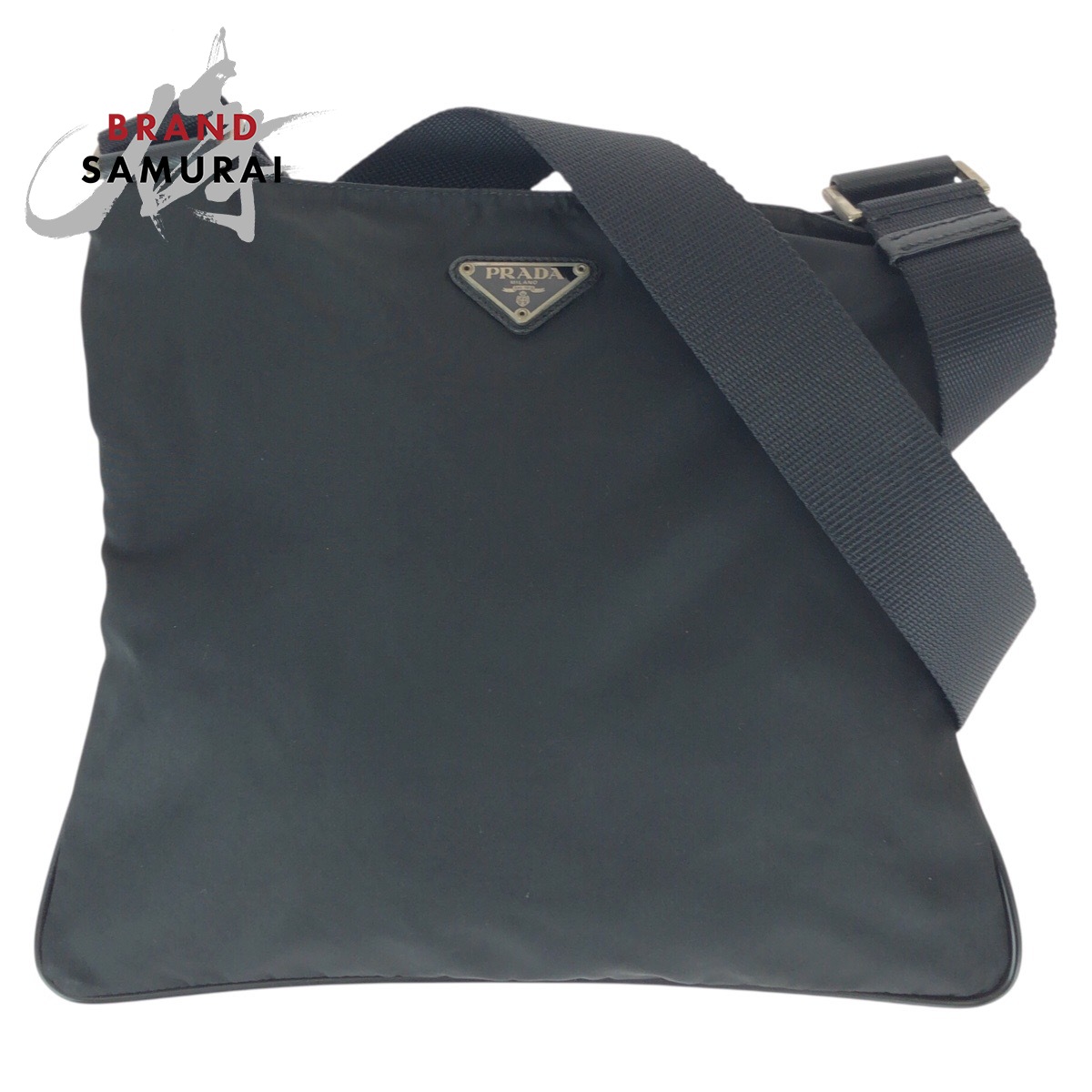美品 PRADA プラダ テスート 三角形ロゴタイプ一皿 黒いこと 黒 しろがね色金具 ナイロン /なめし革 ショルダーバッグ 飛脚屋御徒面子 レディース 600673 【中古】
